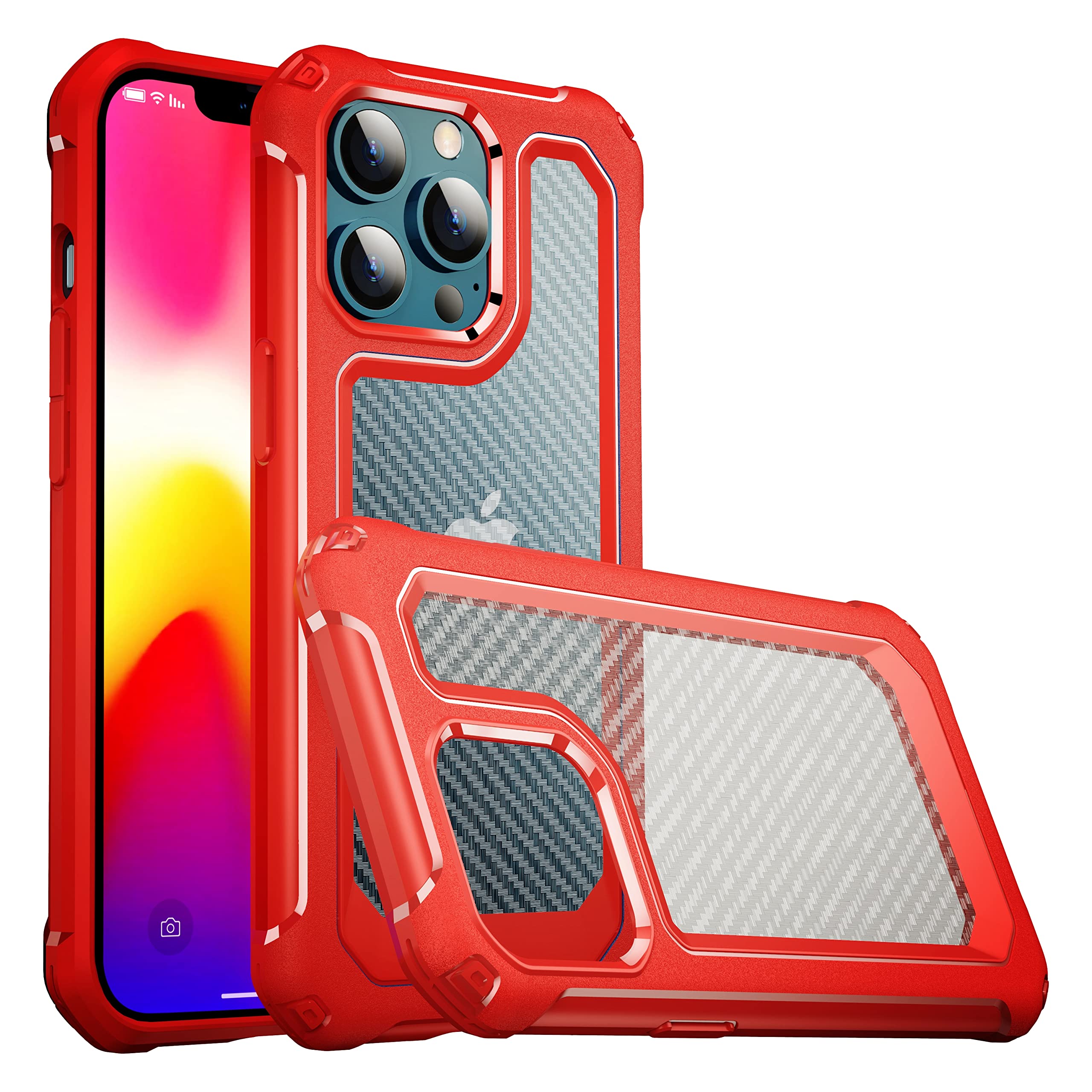 Cover iPhone 13 Pro Antiurto Militare Blu con Slide Camera e Stand