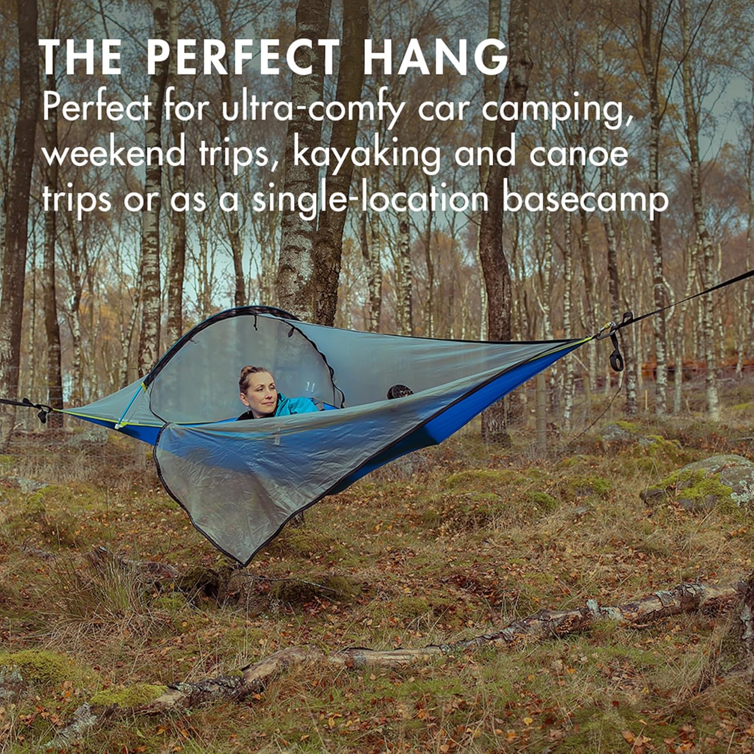 Tentsile UNA V3 Solo Tree Tent Hammock, 1-Person Capacity, Anti-Roll System, Ratchet and Straps Included, Portable Tree House Shelter, Designed in The UK