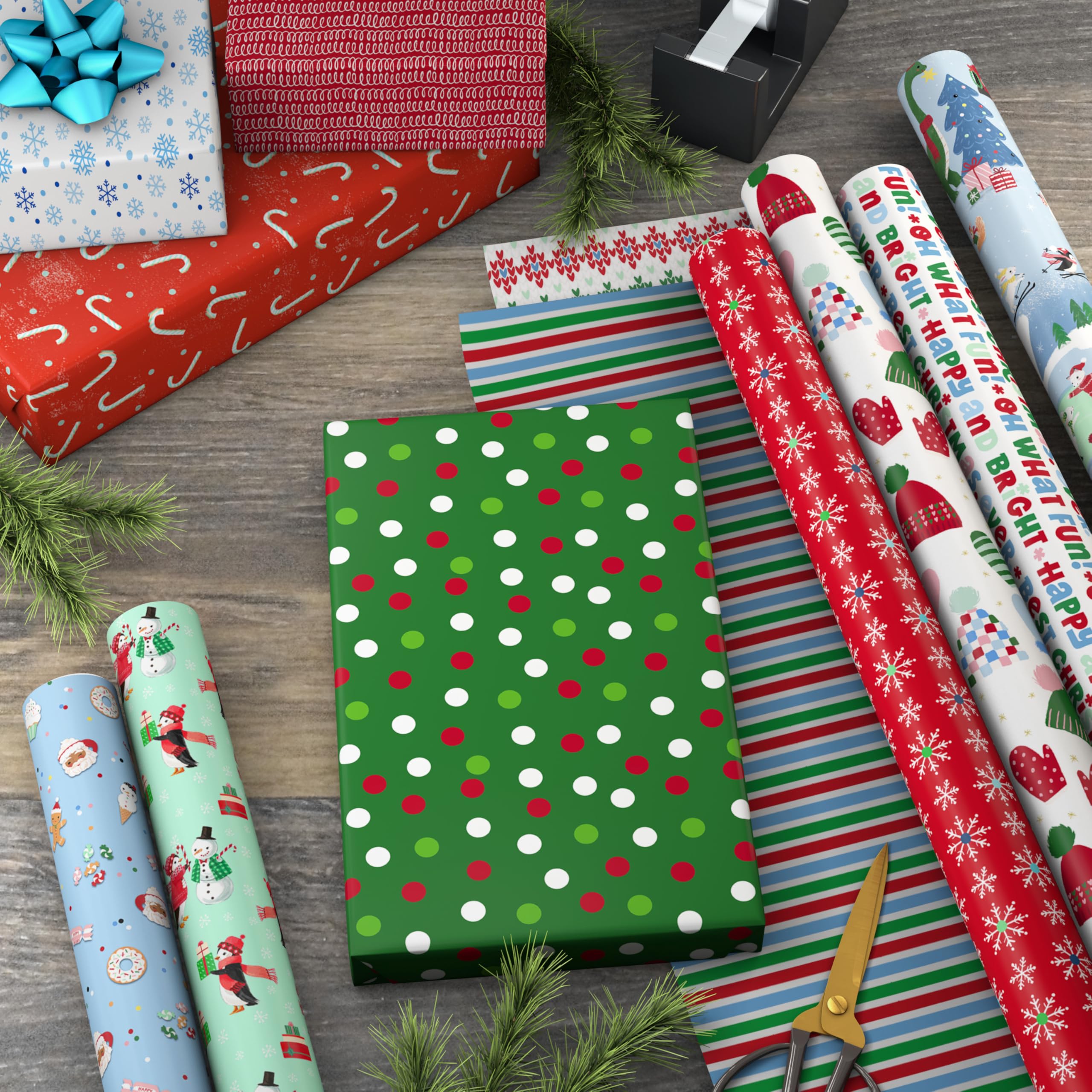 Hallmark Wendbares Geschenkpapier-Set für Weihnachtsfeiertage
