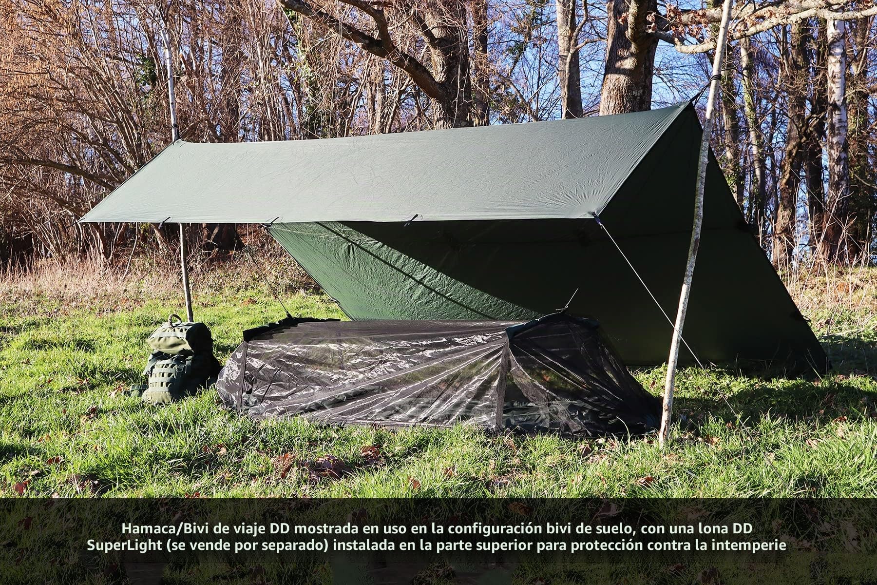 DD Hammock - Hamaca de viaje, versátil y compacta, Verde oliva