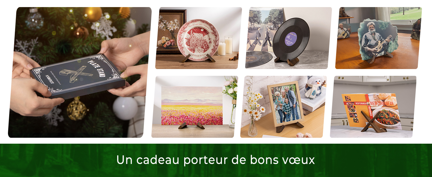 Présentoir D'assiettes, Cadre Photo Décoratif En Bois, Support Pour