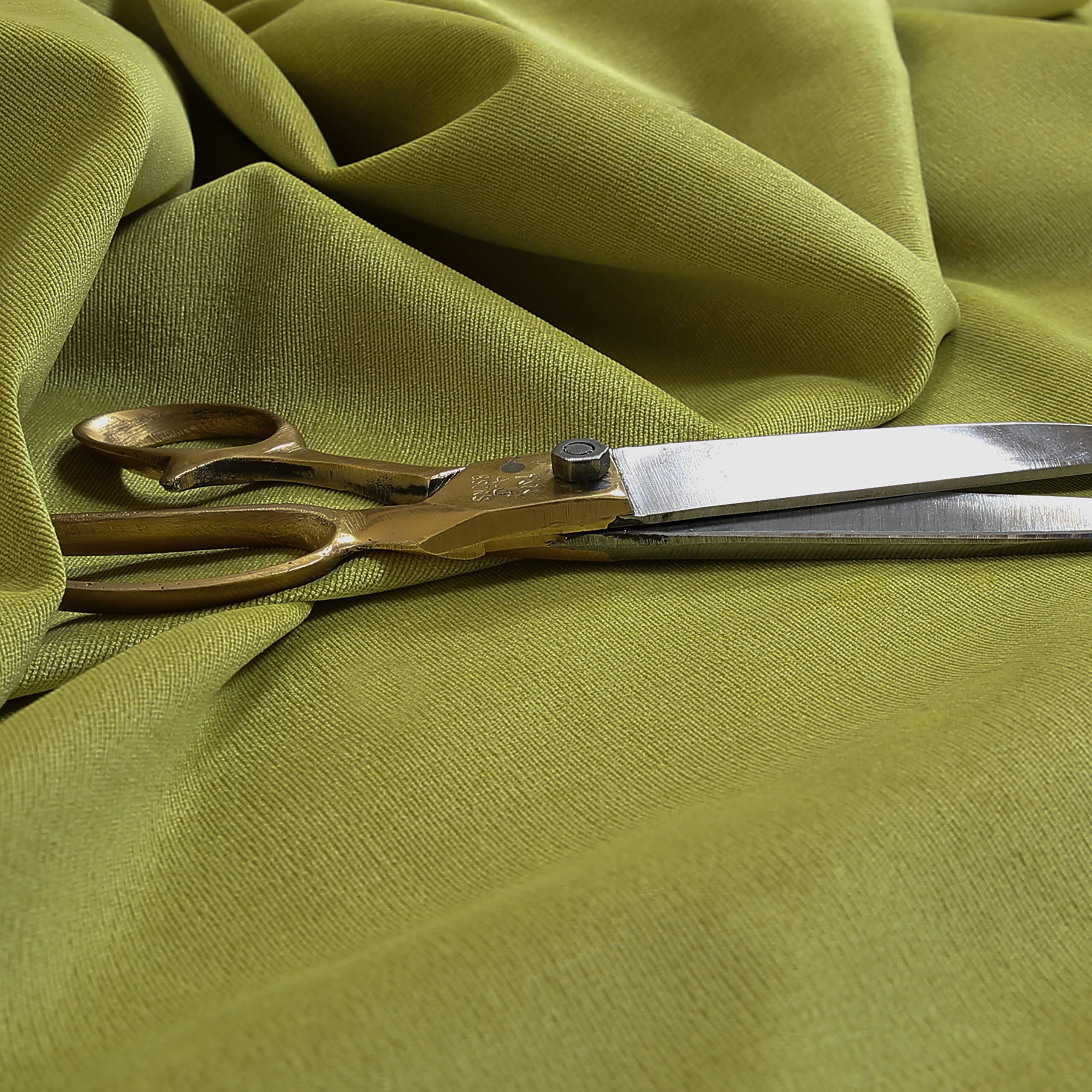 Redbrick Mill Fabrics Flame Retardant Elasticated Distressed Chenille Hard Wearing Upholstery Fabric by The Metre for Curtains and Cushions, Lime Green (Per Metre)