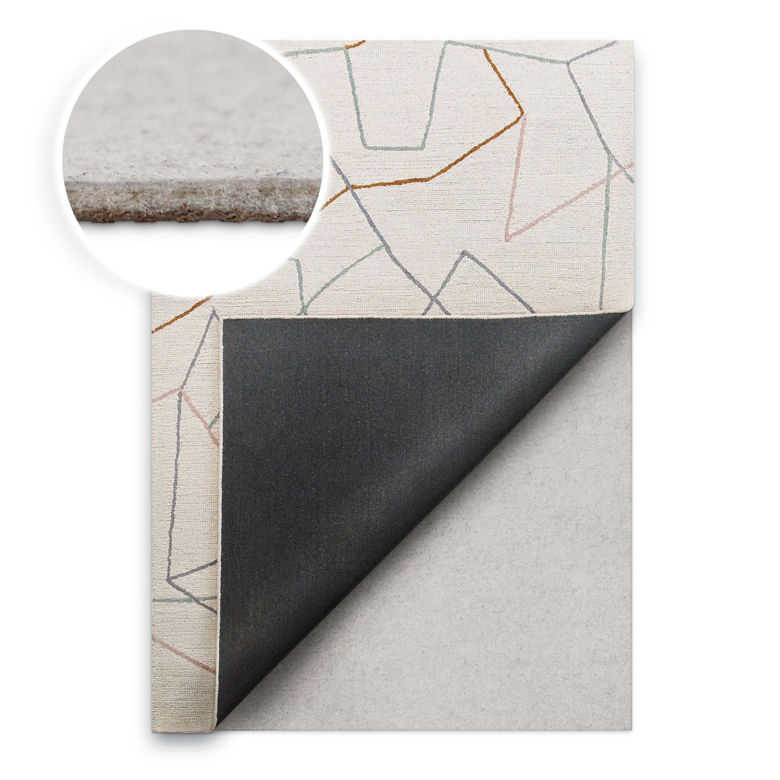 WECONhome RugPad de différentes épaisseurs - Antidérapant et lavable - Non seulement pour les tapis - Tapis de rugPad de qualité supérieure (140 x 200 cm, gris clair)