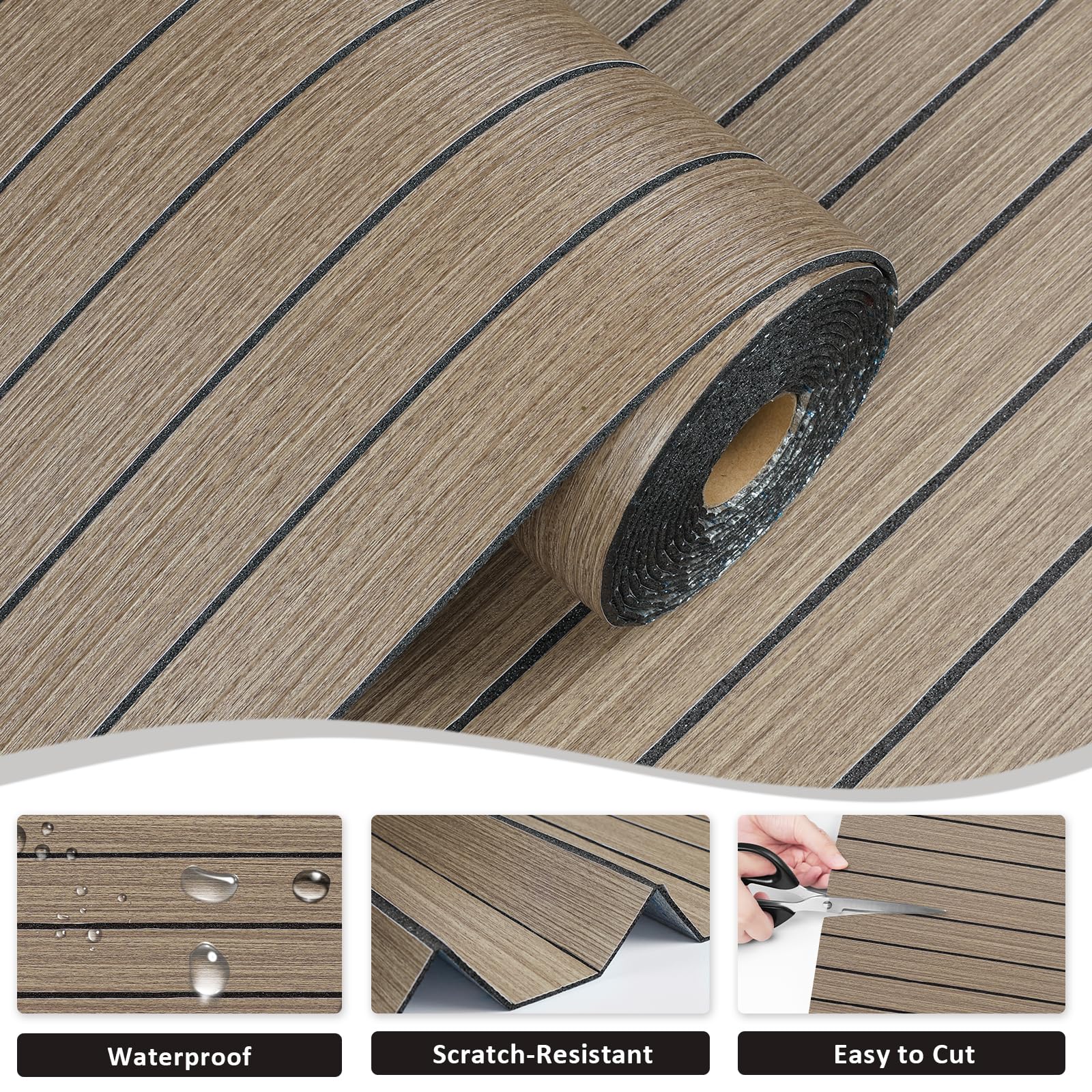Stickyart Wandpaneele Grau Braun Wandverkleidung Innen Holzoptik 90cmX400cm Wandpaneele Selbstklebend 3D Effekt Paneele Wand Schlafzimmer Wall Panels Holzschutzplatte Panel Wand PVC Holzwand Küche