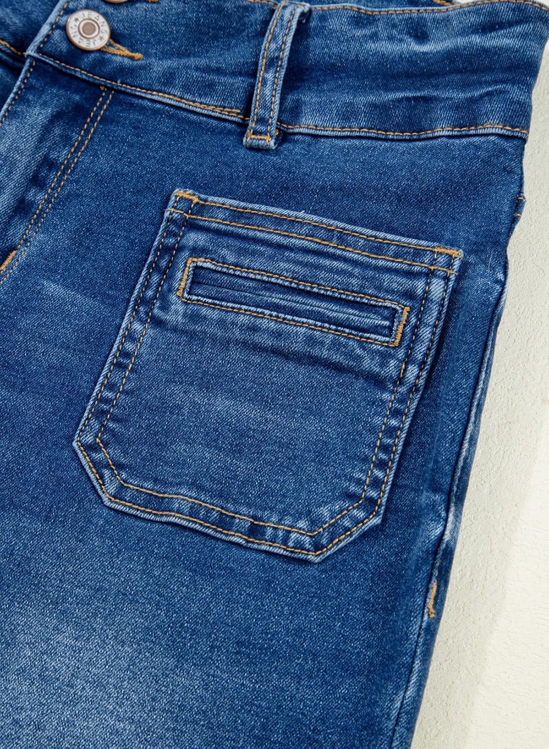 Sidefeel Women's Wide Leg Jeans High Waisted Tummy Control Stretchy Pockets Front Straight Leg Jeans - Image 7