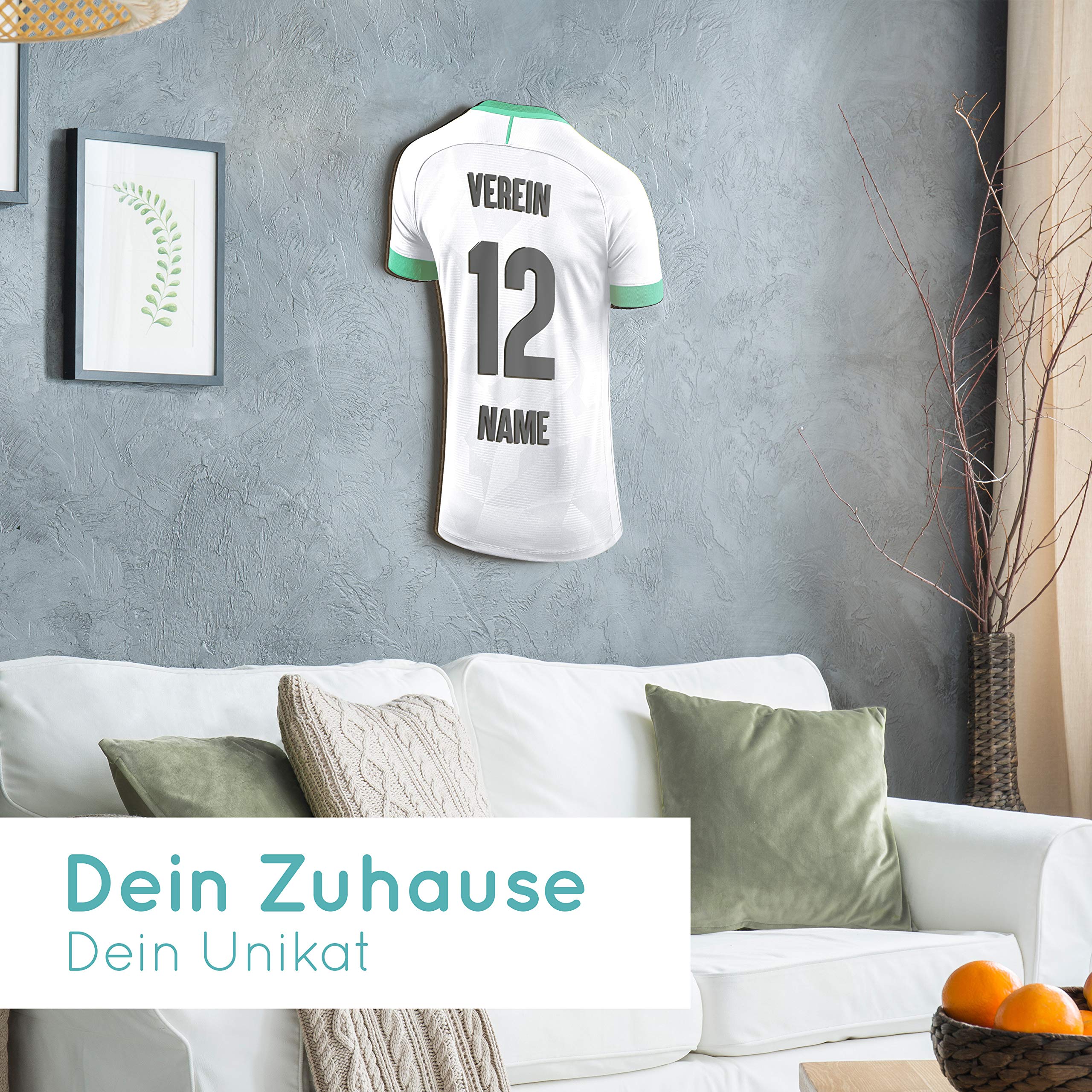 Elbeffekt Trikotlampe für Mönchengladbach Fans aus Holz - personalisierbares Geschenk - schenke Dein individuellen Mönchengladbach Fanartikel aus Echtholz