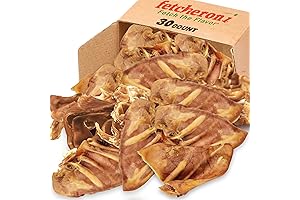 Whole Pig Ears for Dogs Large - 30 Pack Dog Treats