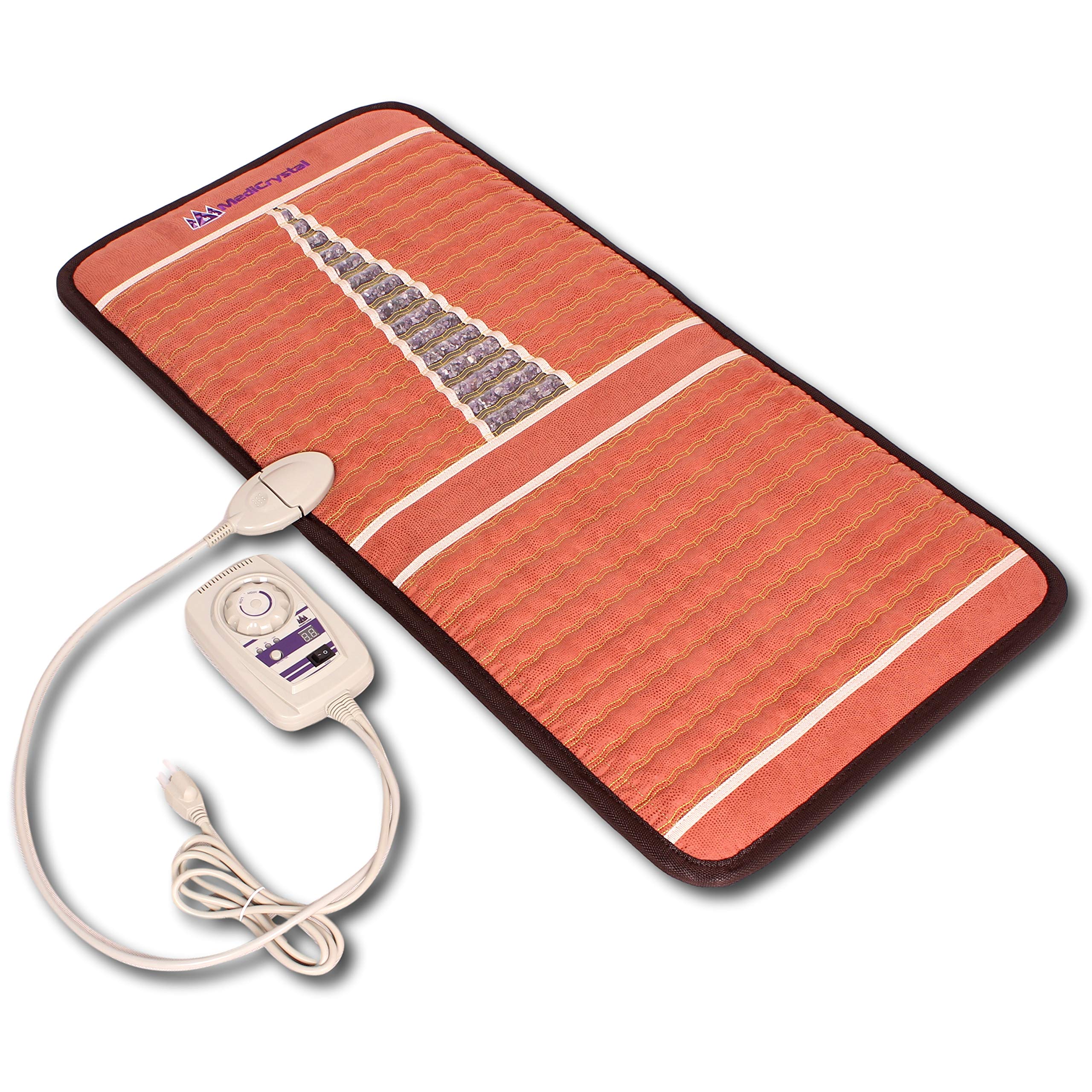 MediCrystal Infrarrojo lejano amatista Mat 50x100 cm - Hot Pad Piedra para Presidente - machacados 100% de cristales naturales estera de la silla 50x100 cm