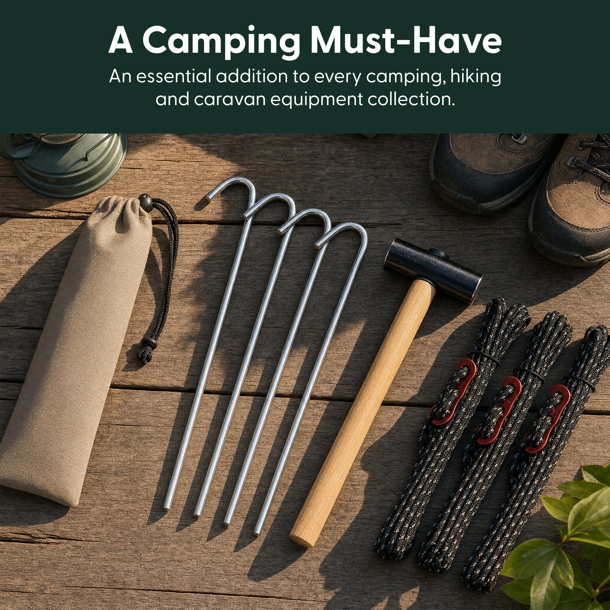 KEPLIN Lot de 40 piquets de tente en alliage d'acier galvanisés, antirouille et durables, support de tente en métal très résistant, idéal pour le camping, la plage, le jardin, le but de football et la
