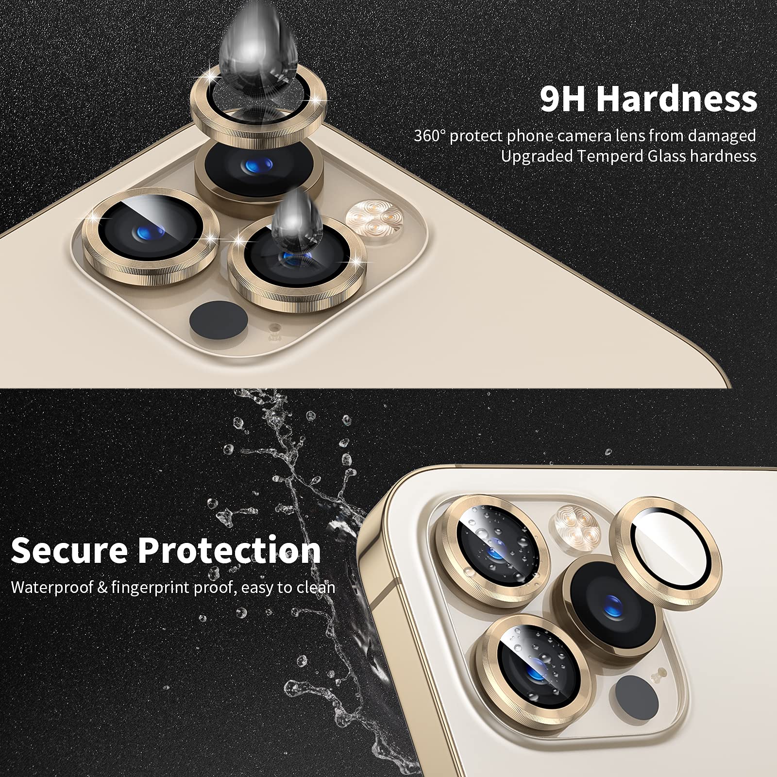 Acquista Pellicola protettiva per fotocamera in lega di alluminio, accessori per lenti in vetro temperato, pellicola protettiva per iPhone 16 15 Pro 14 13 12 11 Pro Max in Italia a partire da 2.38