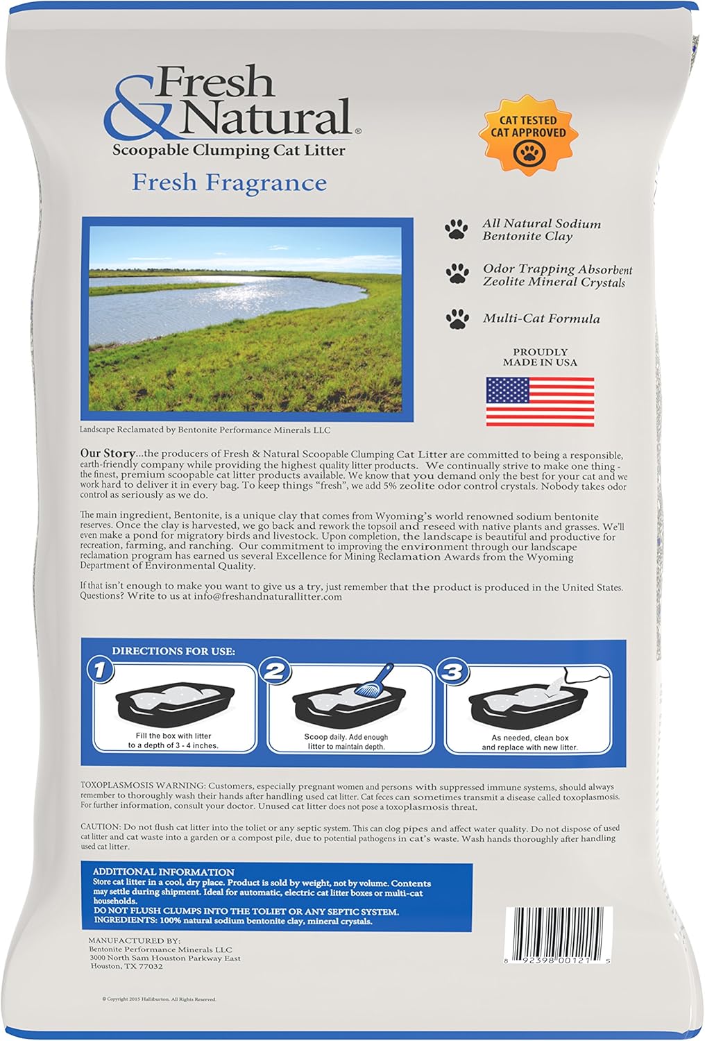 Fresh & Natural Scoop-Able Clay Cat Litter, 20-Pound, Fresh Fragrance