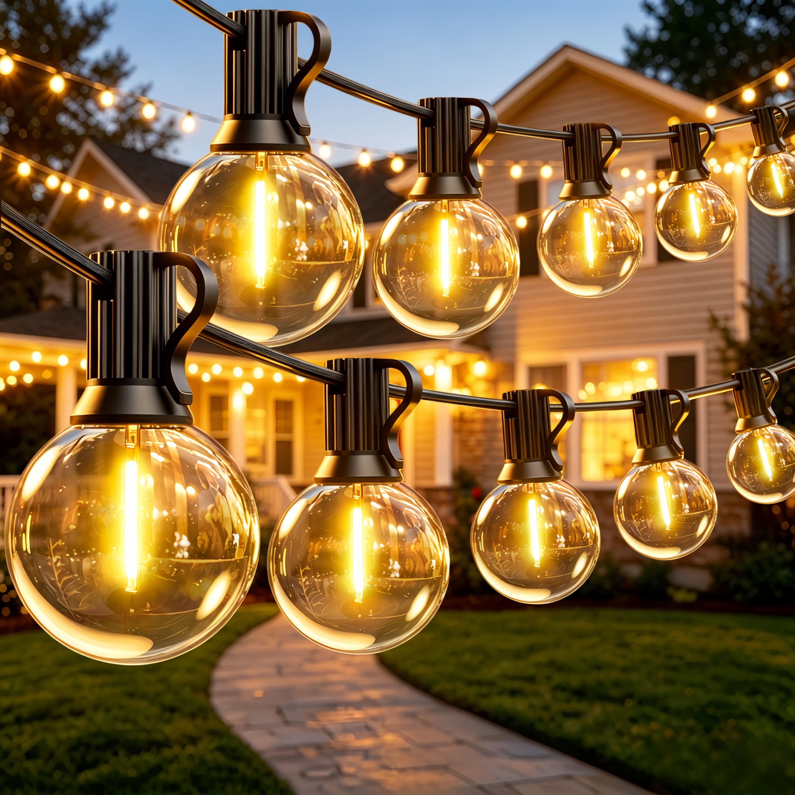 Inleft Garden Lights Mains Powered 150FT/45.7M, Waterproof & Shatterproof