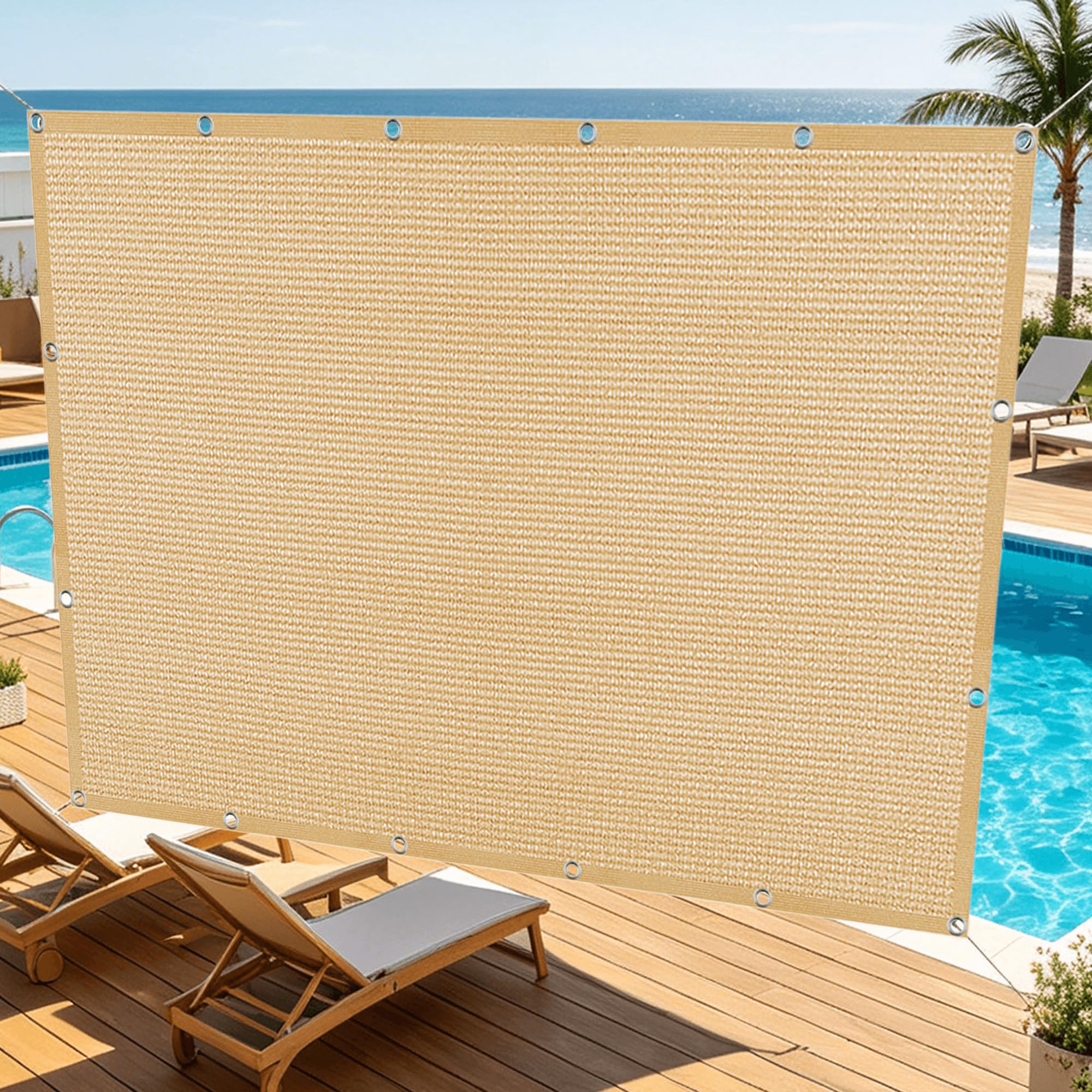 Filet de protection solaire rectangulaire 2.6x3.2 m brise-vue pour terrasse