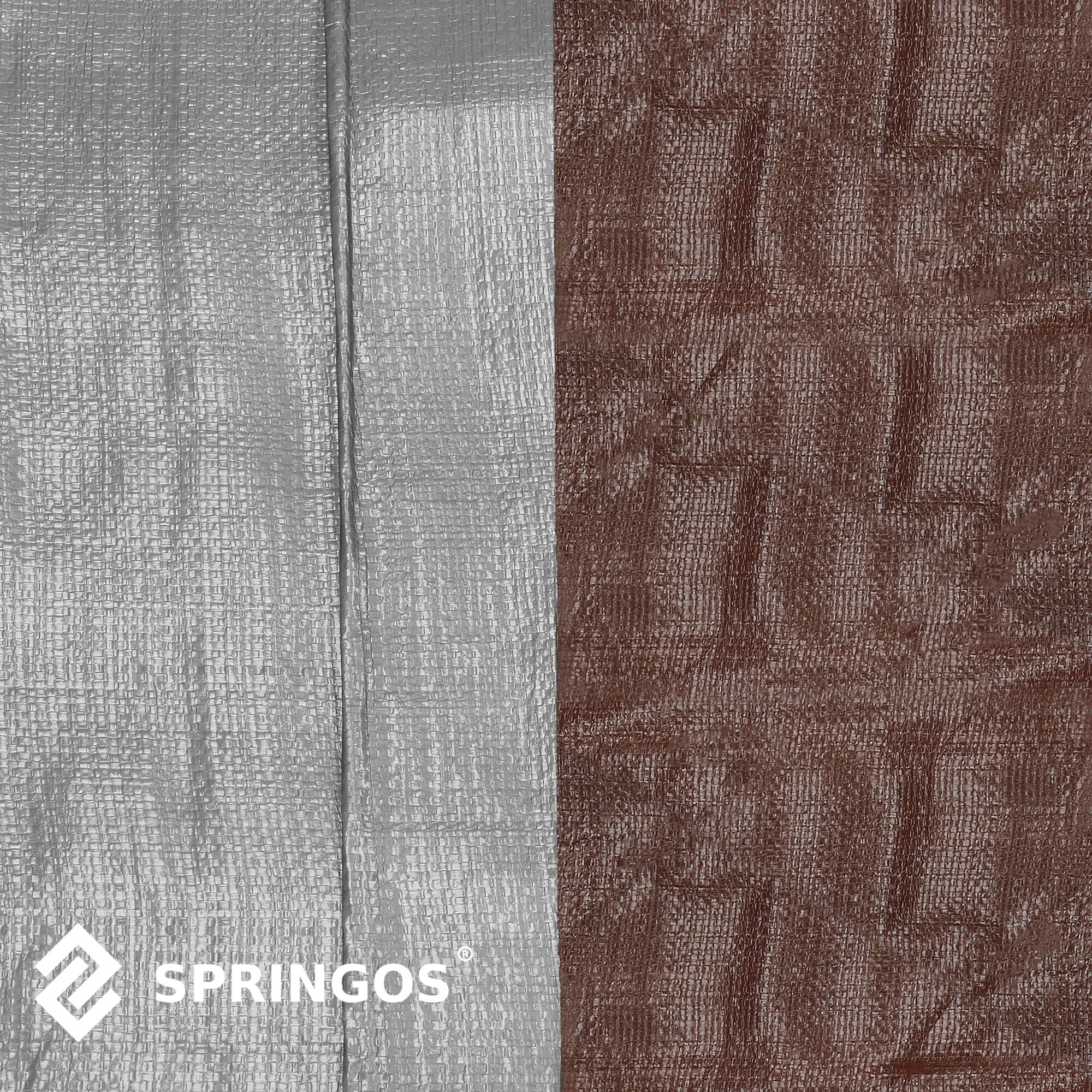SPRINGOS Lona de protección, 6 x 8 m, ojales reforzados, PE 210 g/m2, lona de camping, resistente al agua