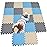 MQIAOHAM children puzzle mat play mat squares play mat tiles baby mats for floor puzzle mat soft play mats girl playmat carpet interlocking foam floor mats for baby blue beige grey 107110112