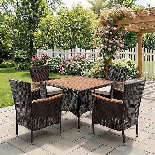Green4ever Outdoor Patio Table and Chairs Sets with Removable Washable