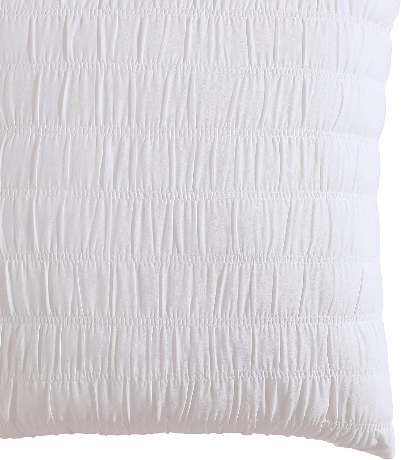 Shabby Chic® - Throw Pillow, Ruched Cotton Bedding with Hidden Zipper, Vintage Inspired Home Decor (Aiden White, 20" x 20")