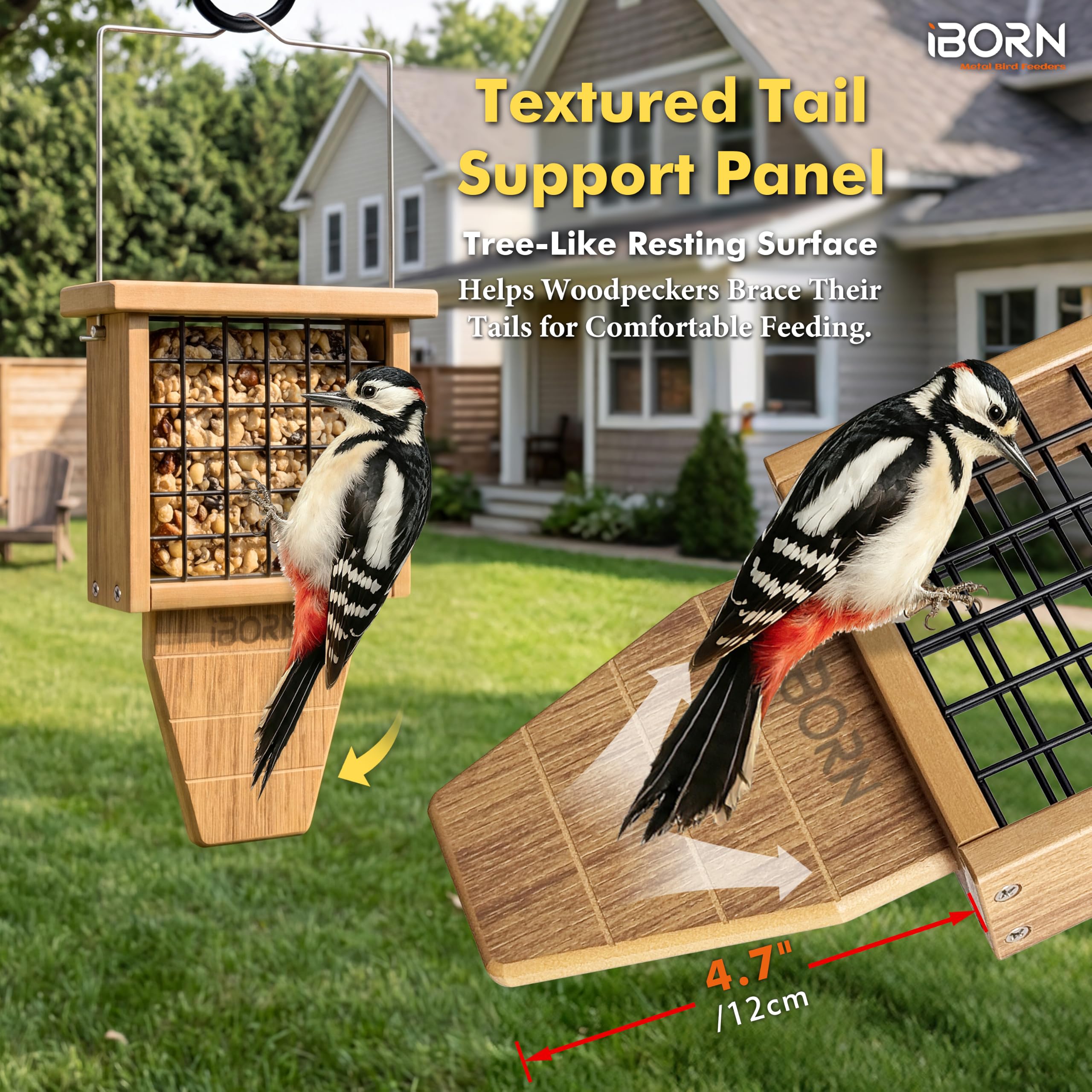 Suet Bird Feeder - Woodpecker Friendly -3