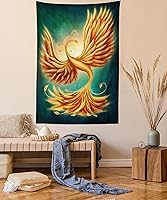 Vista 53 de Ambesonne Tapiz de Saguaro, Blooming Palo Verdes y Saguaros at 4 Peaks Hills Phoenix Arizona, colgante de pared para dormitorio, sala de estar