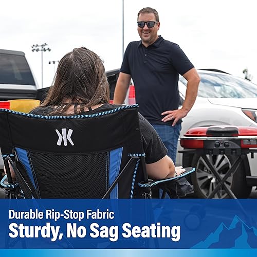 Miniatura 5 de Kijaro Dual Lock Pro, Silla plegable para ventilador deportivo, 26 pulgadas de largo x 35.5 pulgadas de ancho x 37 pulgadas de alto, Carolina