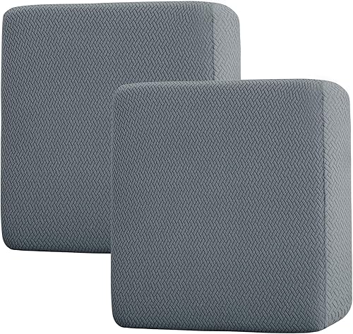 Miniatura 8 de Jin Le Juego de fundas elásticas para cojín de sofá de 3 cojines, funda de cojín de jacquard suave y gruesa, tela lavable con textura elástica y