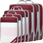 BAGAIL 6 Set/8 Set Compression Packing Cubes, Ultralight Expandable Packing Organizers for Carry on Travel Luggage(6set Jet Black)