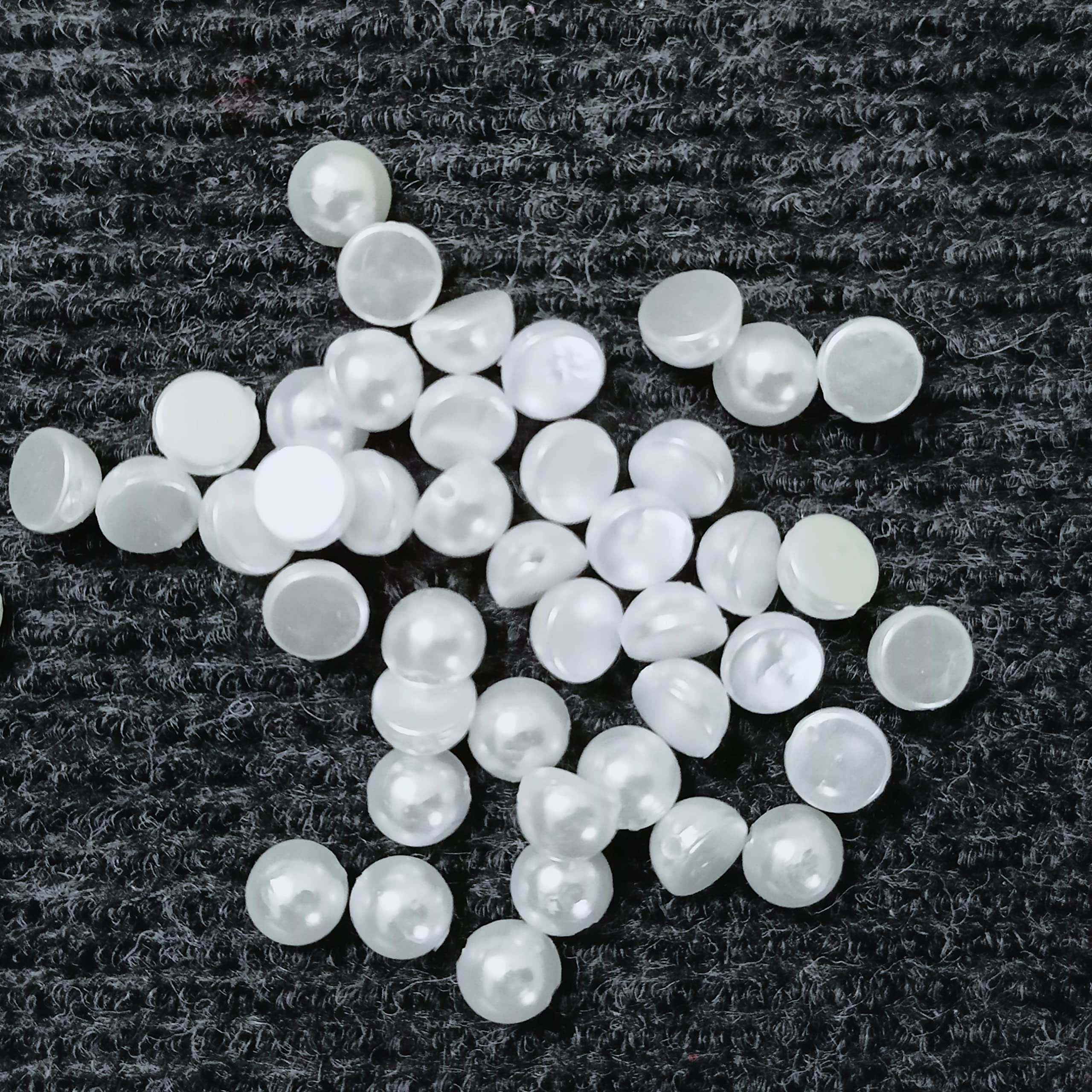 RITIKA CRAFTWhite 8 mm Half Round Beads/moti Kit 300 pcs for Craft/ Jewellery Making/Decorations