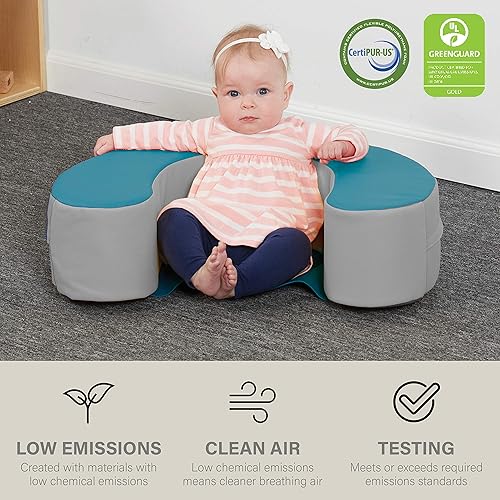 Miniatura 5 de Factory Direct Partners 10423-TLGY SoftScape - Anillo de apoyo para bebés y bebés, asiento de piso de espuma suave acolchado con parte inferior