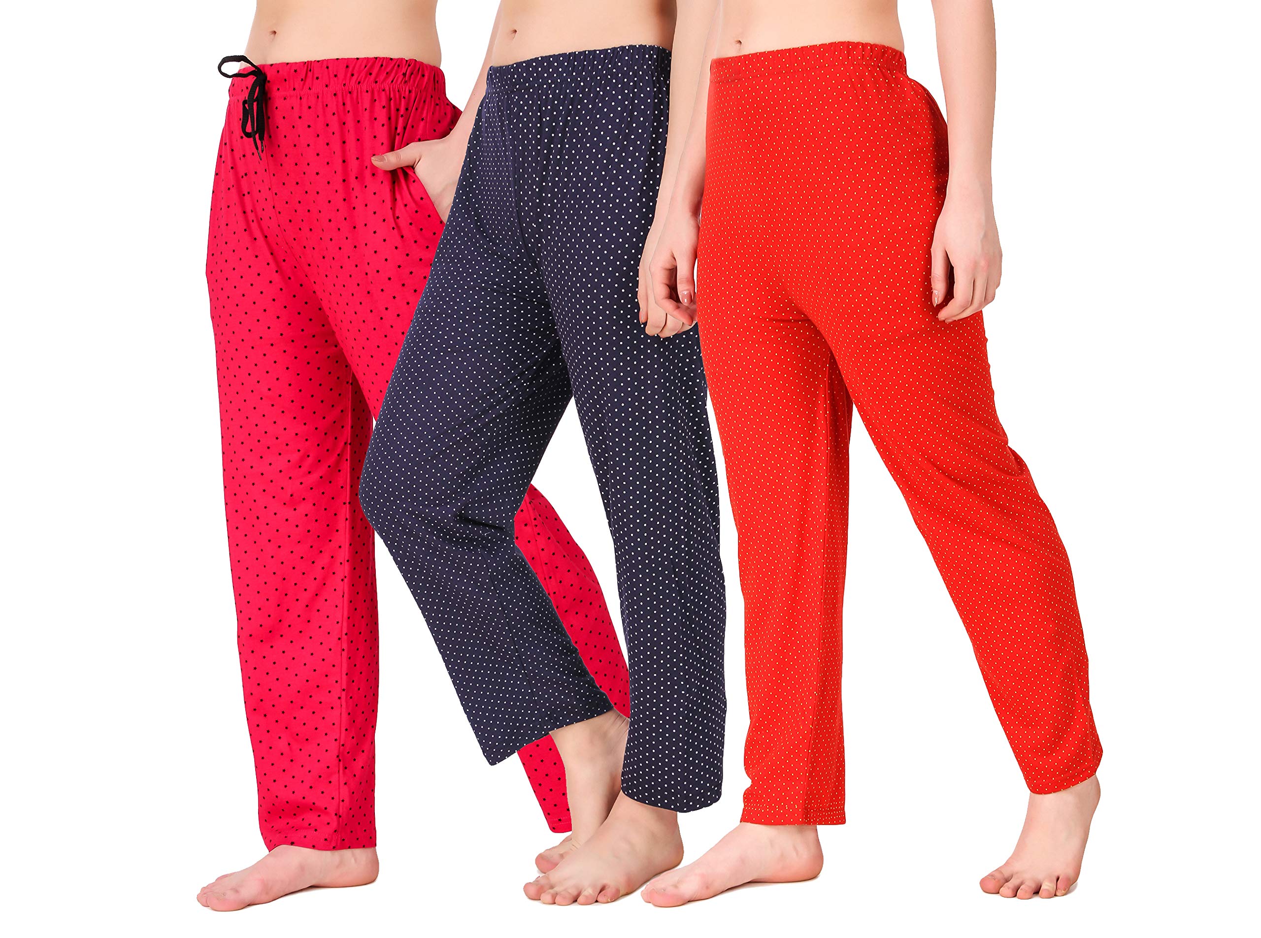 Cotton Pyjama Night Dress Lounge Wear Printed Pyjama for Women Pack of 3-picture-36