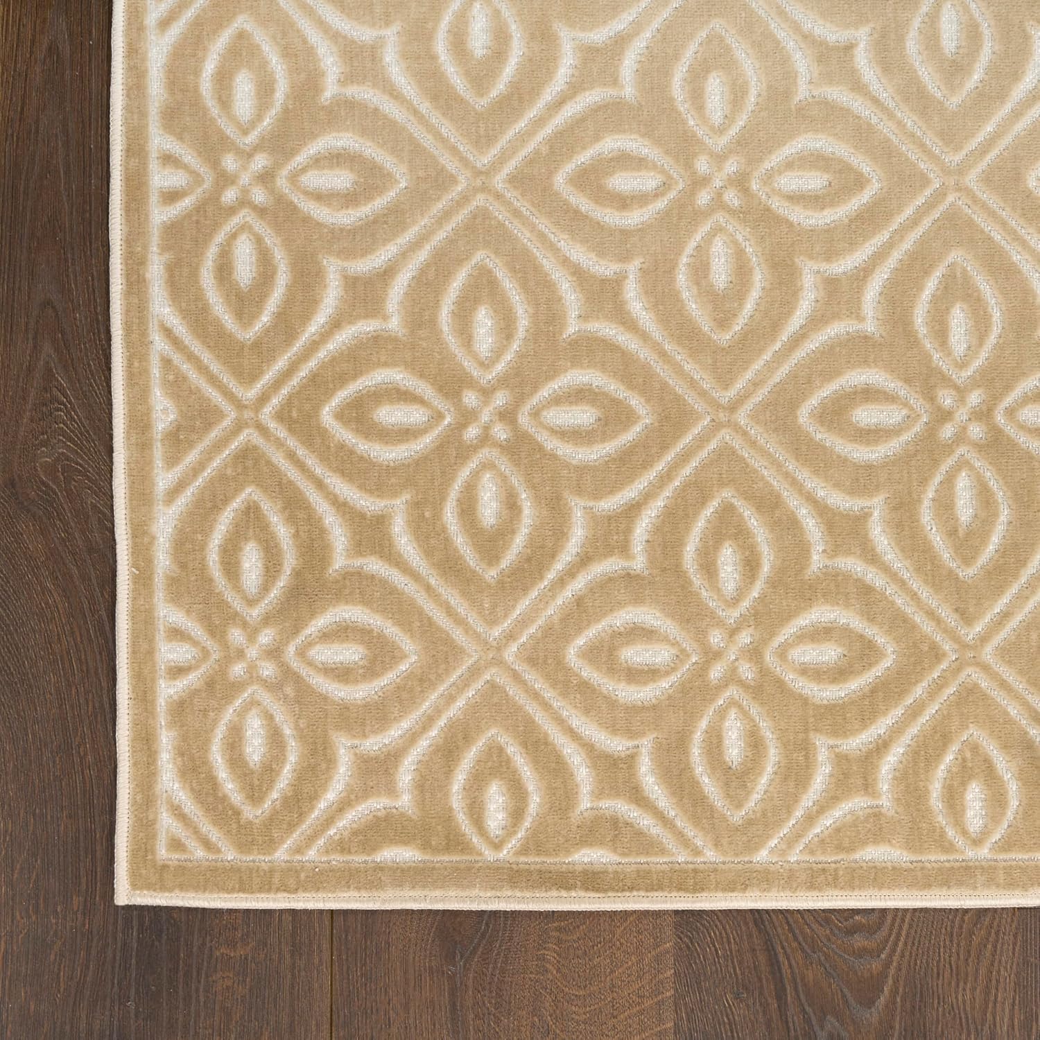 Nourison Home Washable Charm Beige Ivory 2' x 3' Area Rug - Easy Clean, Non Shedding, Bed Room, Living Room, Dining Room, Kitchen (2' x 3')