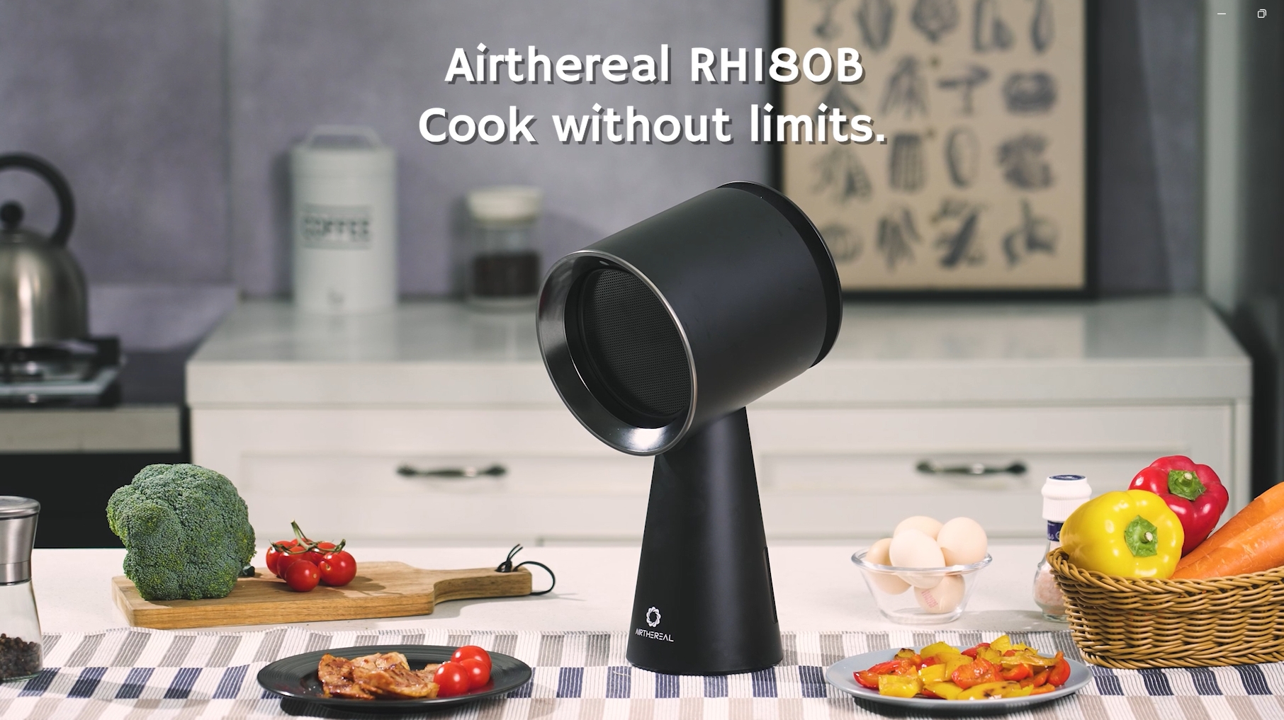 Image of Airthereal Rechargeable Portable Range Hood, Desktop Range Hood with Battery Powered, 3-Fan Speeds and Large Oil Collection Cup, Upgraded Portable Kitchen Exhaust Fan for RV Cooking, RH180B Black
