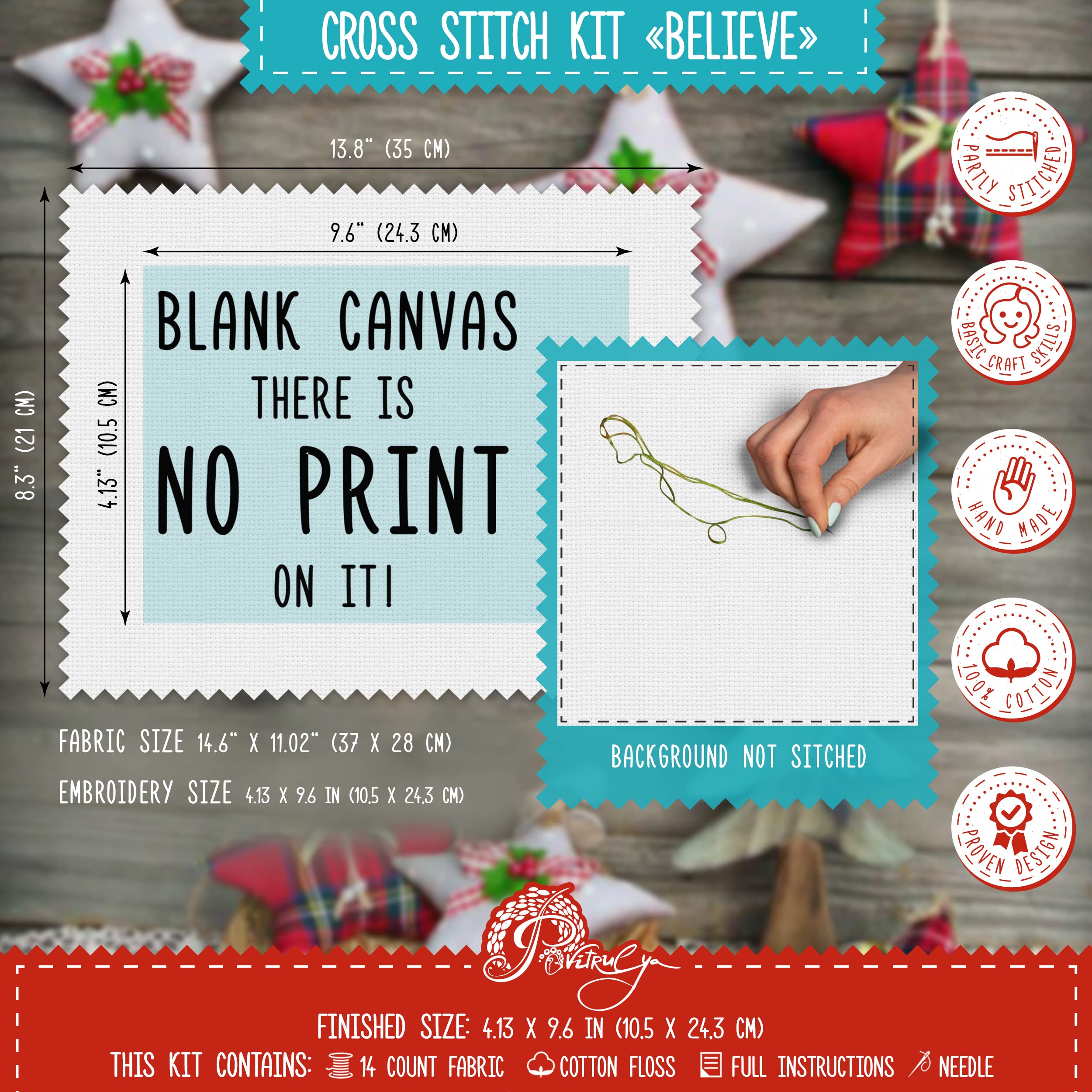 Kit De Point De Croix Believe : Modèle Moderne Pour Débutant Avec