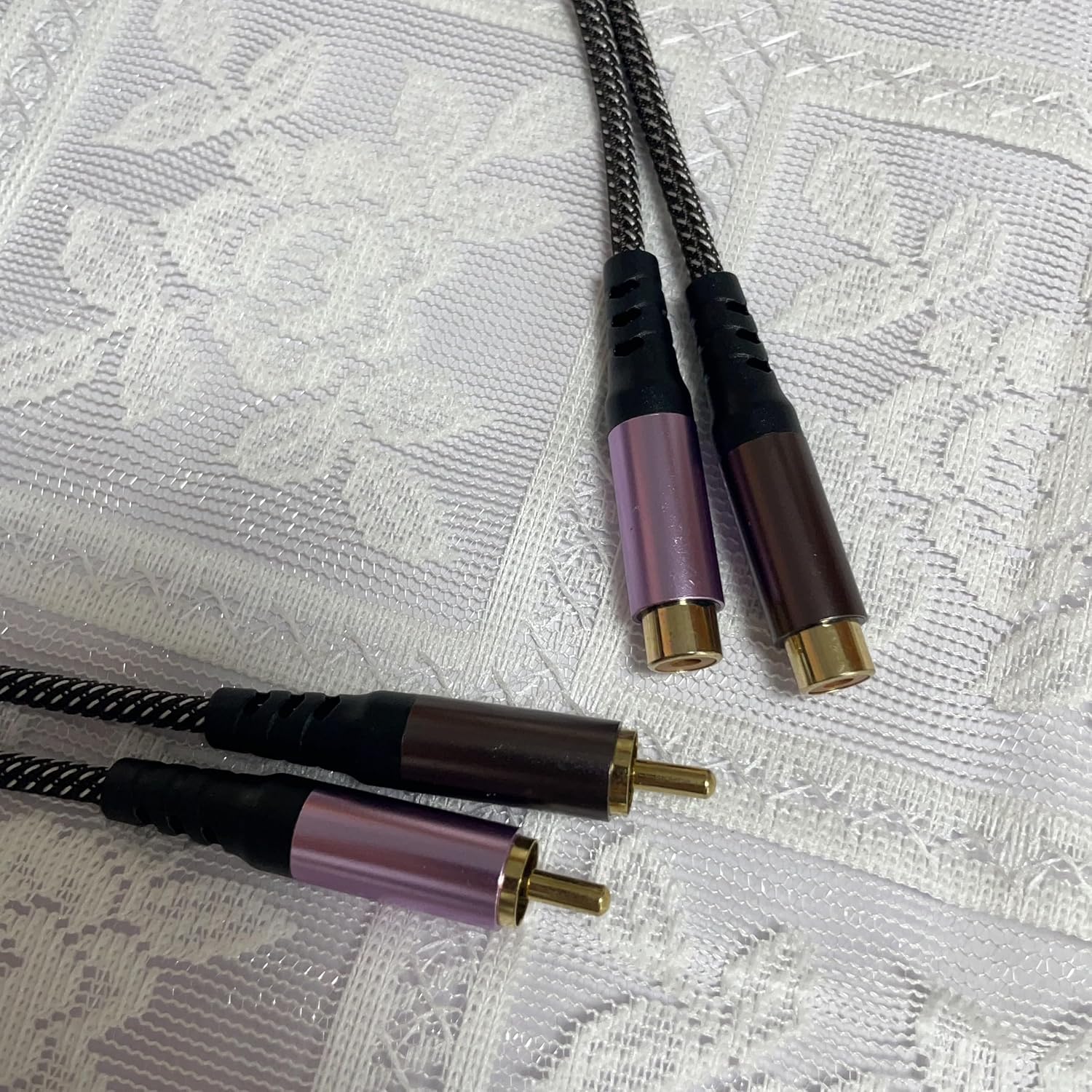 RCA Ground Loop Audio Signal Filter, Connectors Aluminum Shell Noise Filter for Car Audio/Home Stereo System, HiFi Sound Eliminating Buzzing Noise, FIDHWTH