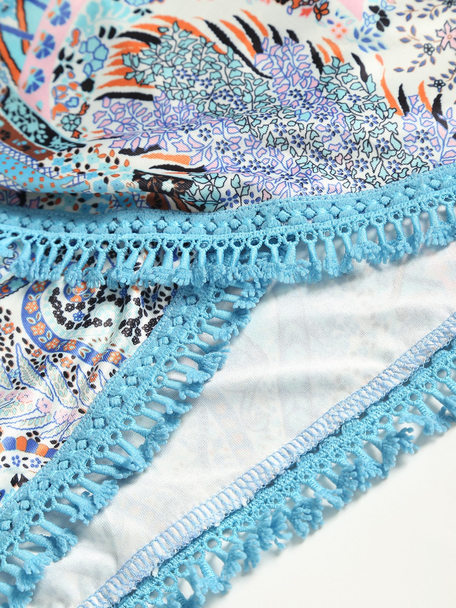 ZAFUL Falda con abertura para mujer, con estampado bohemio, corbata lateral, falda cruzada con borla, minifalda informal para la playa