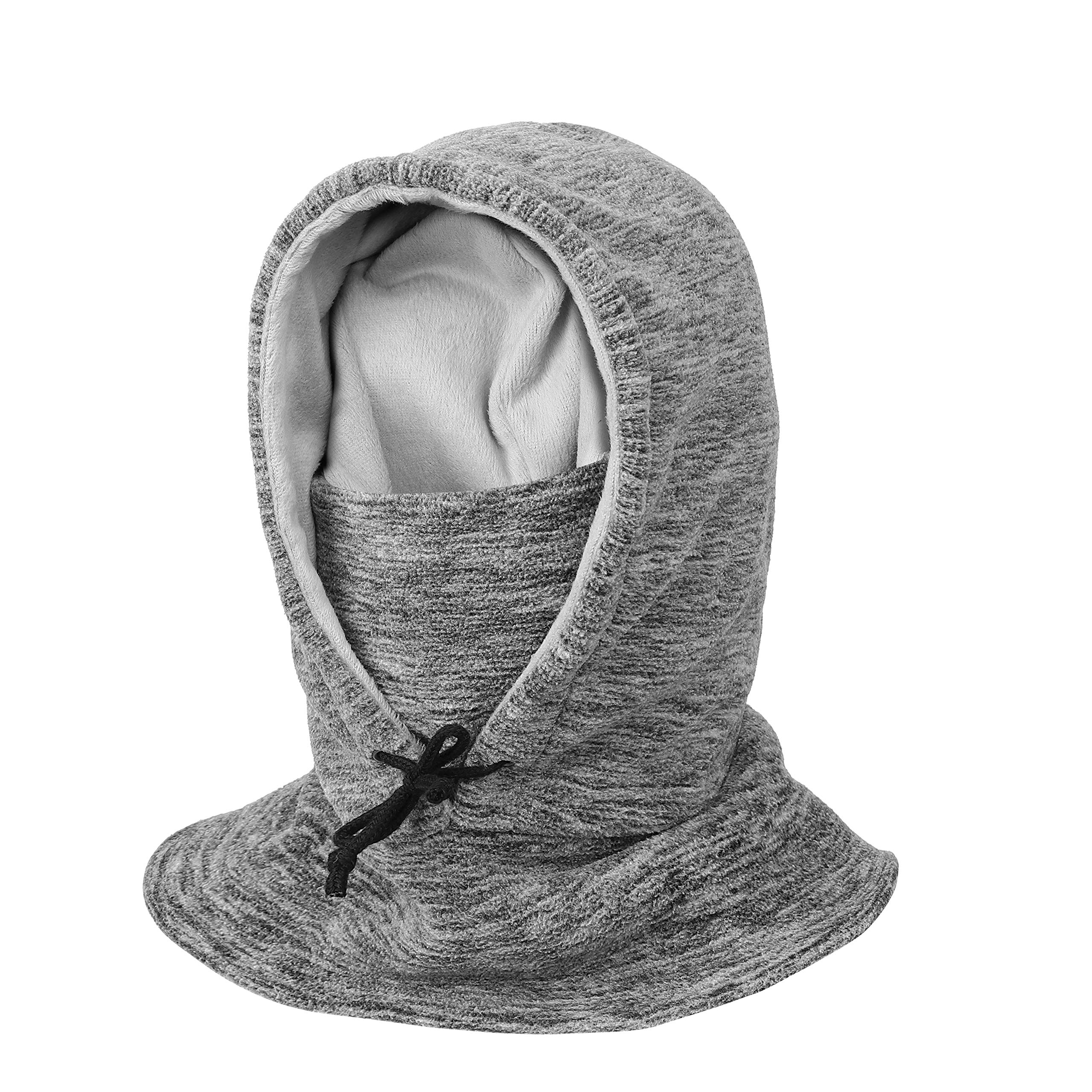 YR.Lover Winter Balaclava, Thick Fleece with Hood, Fleece Hood, Thermal Sports Ski Mask, Cold Weather Face Cover, Hats, Unisex, Windproof Mask, Neck Protection Hats