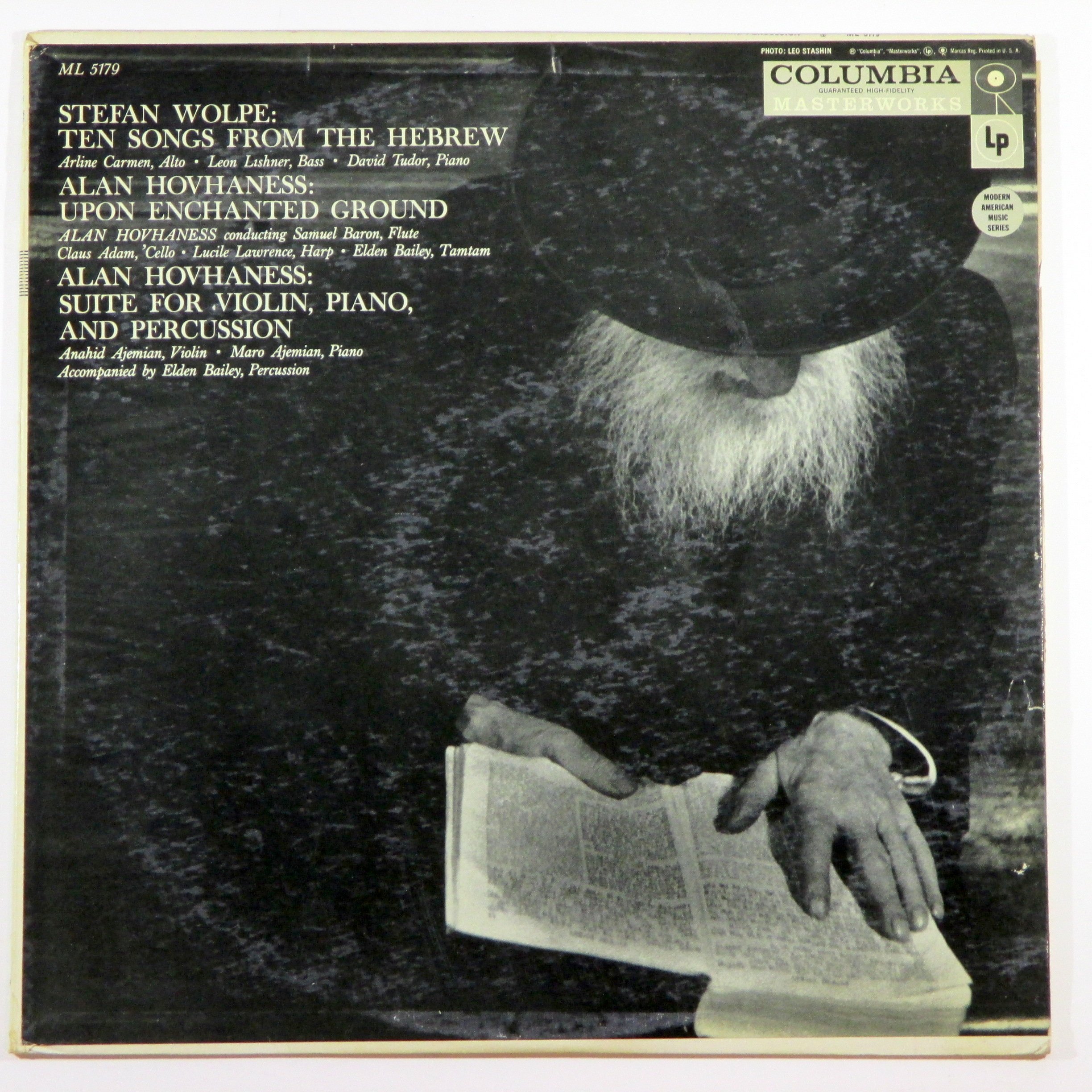 Stefan Wolpe: Ten Songs From the Hebrew / Alan Hovhaness: Upon Enchanted Ground, Suite for Violin, Piano, and Percussion (Modern American Music Series)