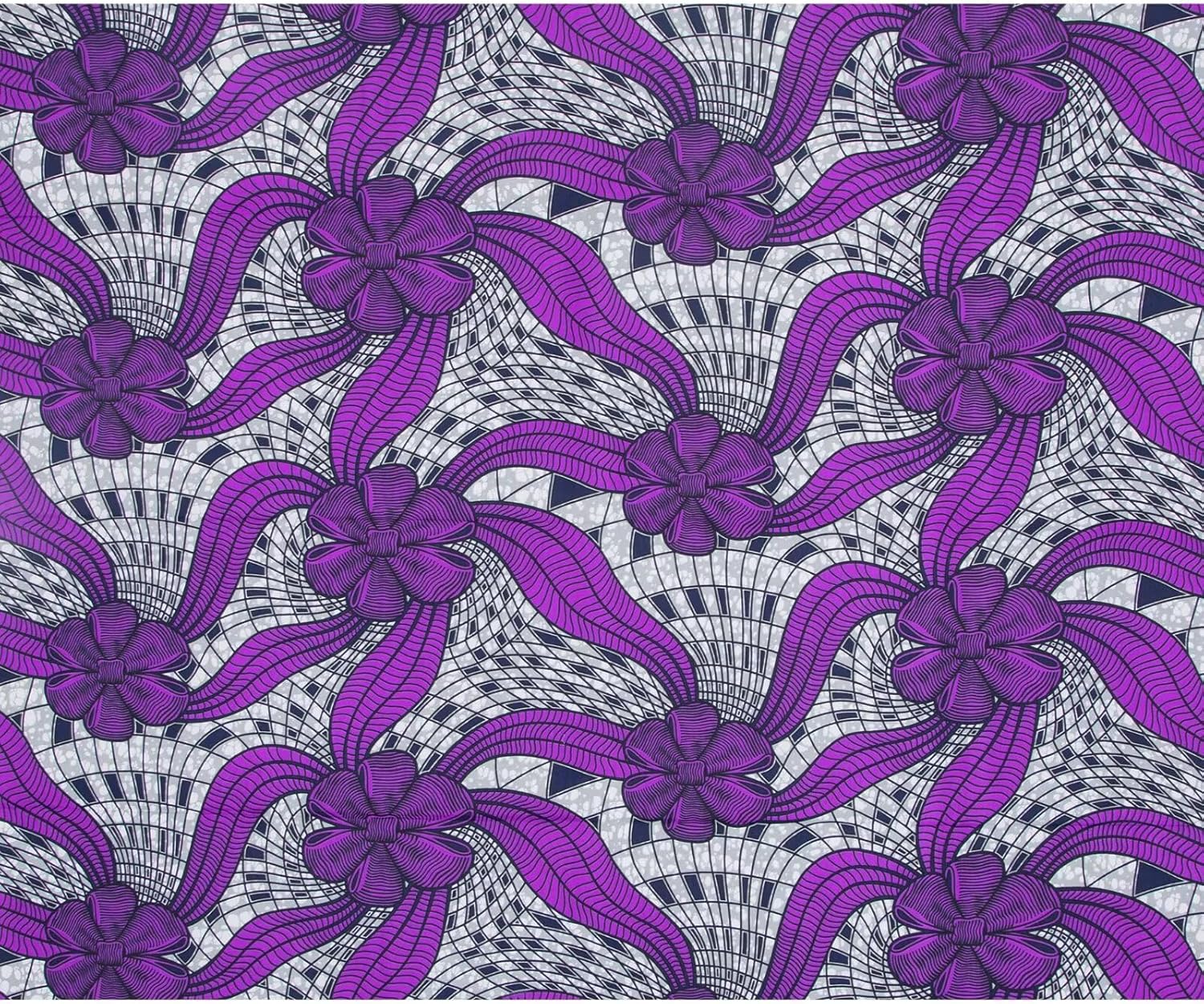 HollandaisWax African Fabric 6Y Ankara Print Polyester Material Kente Cloth Textile for DIY Sewing Dress 66PL80