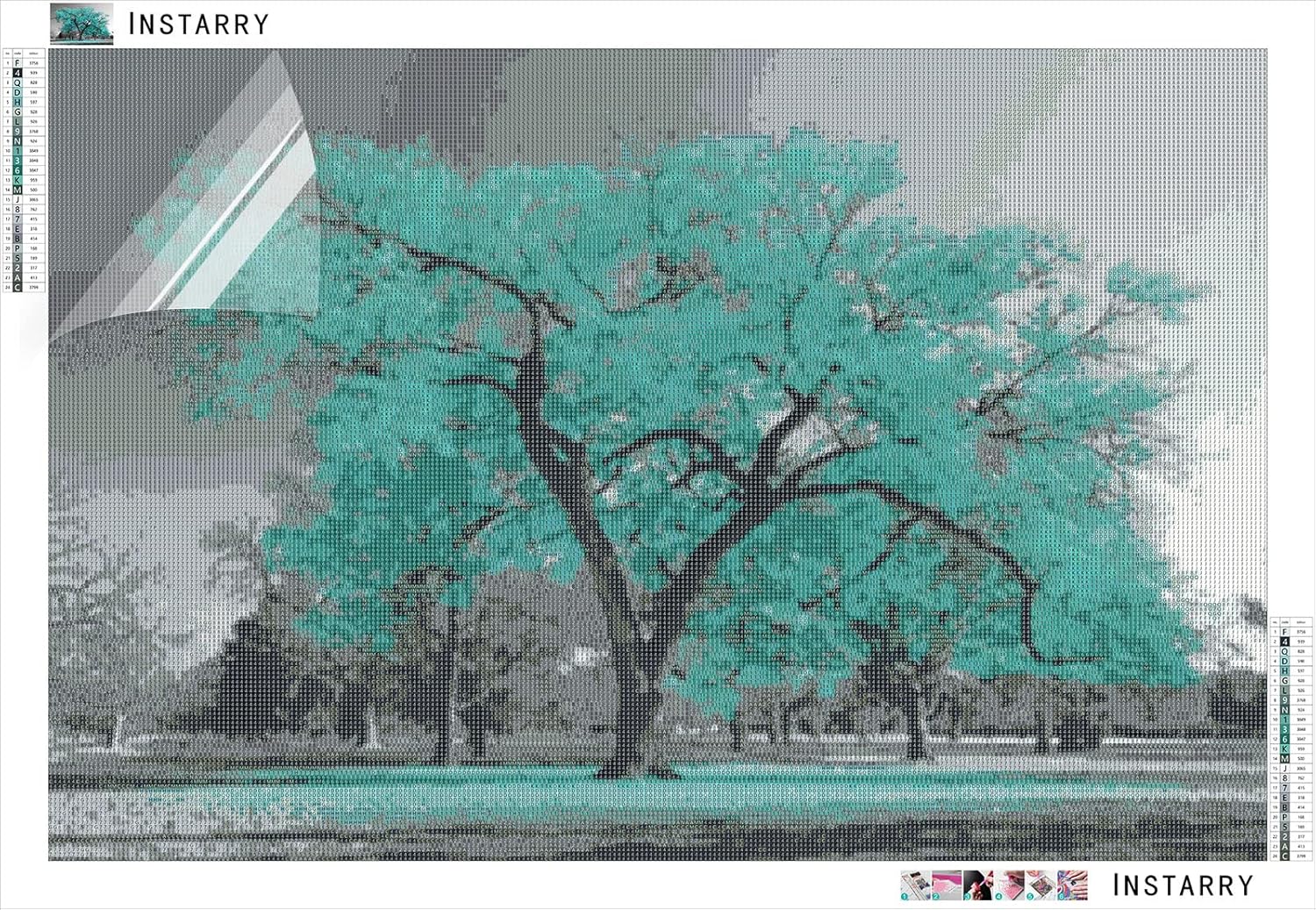 Instarry 5D DIY Diamond Painting Large Size Forest Mosaic Embroidery Living Room Bedroom Wall Decor 31.5x19.7 inch