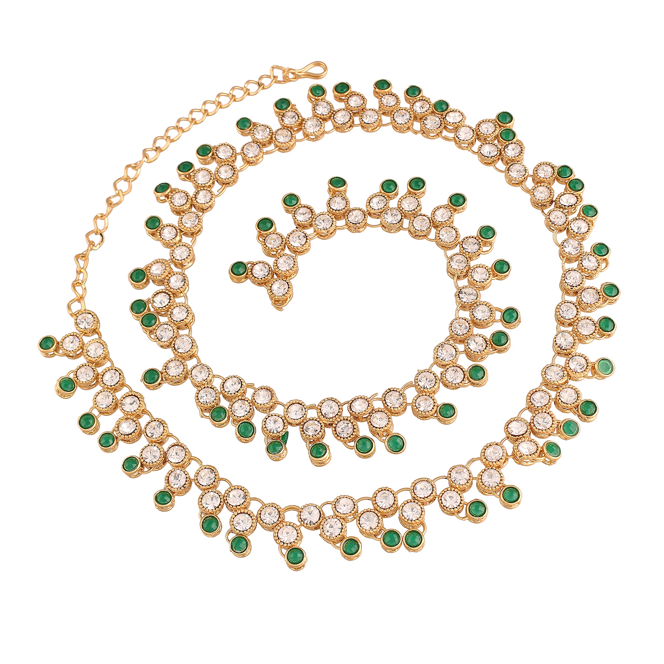 I Jewels 18K Gold Plated Traditional Ethnic Kundan And Stone Studded Adjustable Kamarband/Belly Chain/Kandora/Wait Belt For Women (B028G) (B09B3KV4K1) Amazon Price History, Amazon Price Tracker