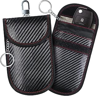 Faraday Pouch for Car Keys, Faraday Car Key Signal Blocking Bags | RFID Key Fob Protector | Anti Theft Fob Signal Blocker | Car Key Fob Theft Protector Prevention Case (2 Pack)