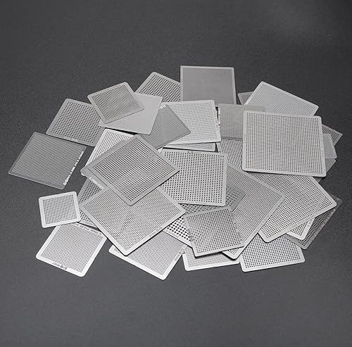 Miniatura 4 de Ellbest 36pcs BGA Reballing Stencils Estación de Retrabajo, plantilla de acero universal malla directamente calor set kit para portátil CPU