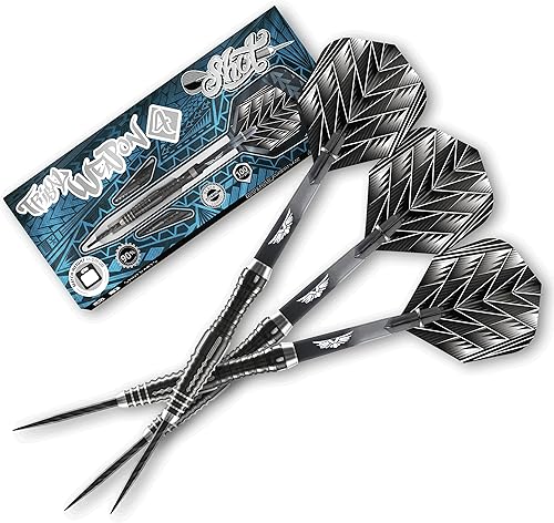 Dardos de tiro con punta de acero, arma tribal 4 (0.78 oz/ 0.85 oz/ 0.92 oz), barriles 90% tungsteno, equilibrado con agarres de precisión, juego de