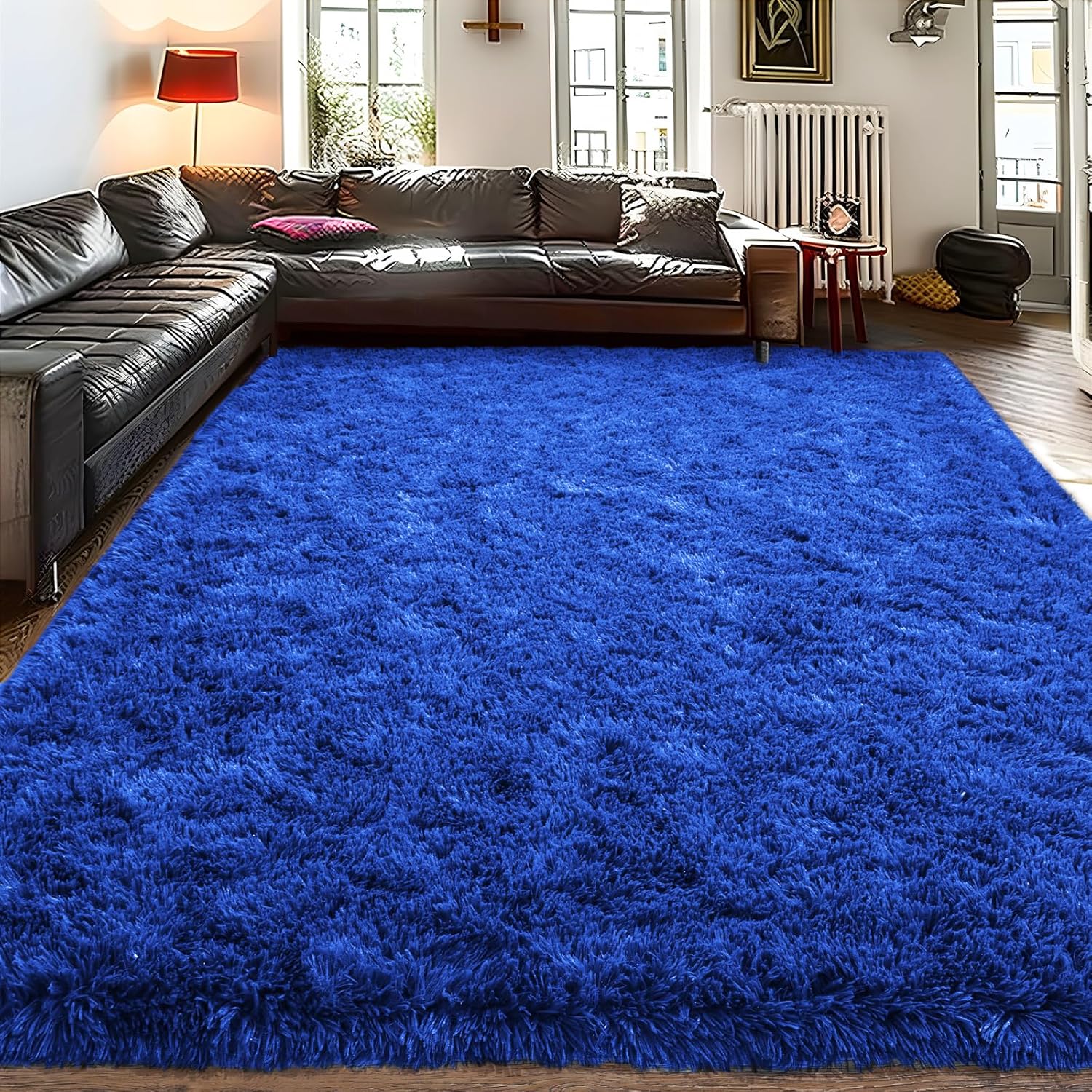 Shag Living Room Rug 5x7 Royal Blue, Ultra Soft Luxury Shaggy Rugs for Bedroom Nursery, Modern Fluffy Plush Carpet Boys Girls Kids Room Dorm Indoor Home Decor, Upgrade Non-Slip