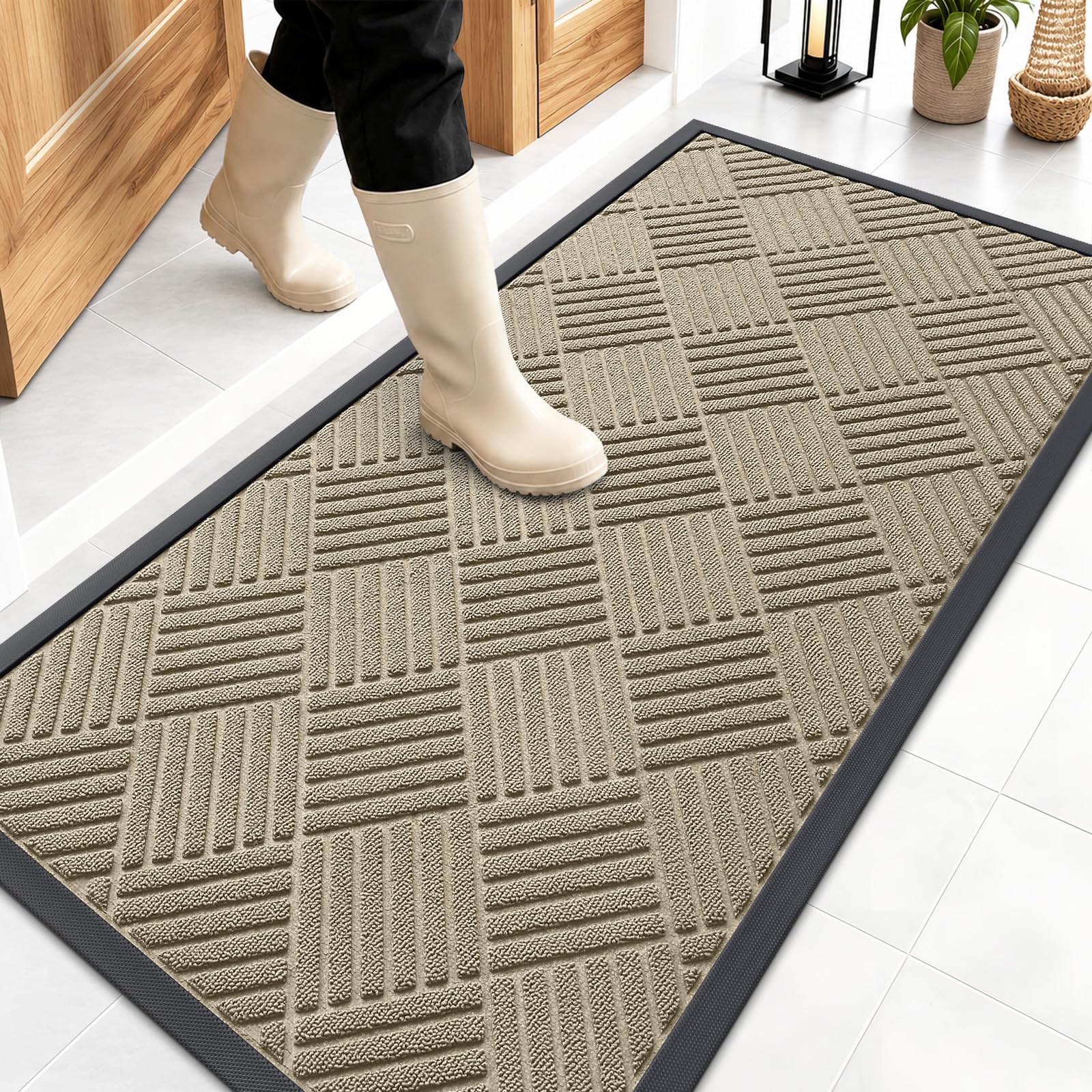 OLANLY Front Door Mat Outside Entrance 47x23, Waterproof Heavy-Duty Doormat