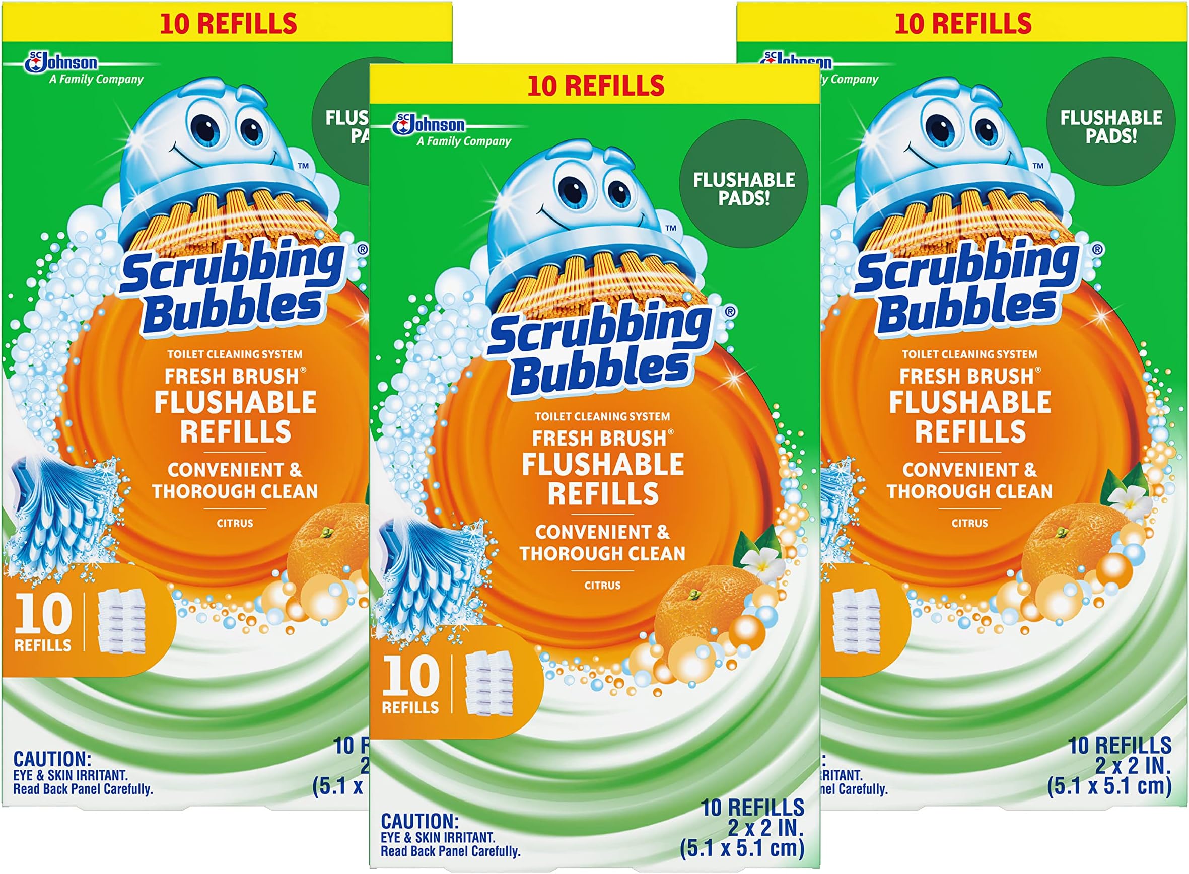 Scrubbing Bubbles Fresh Brush Refill 10Count,2 Pack