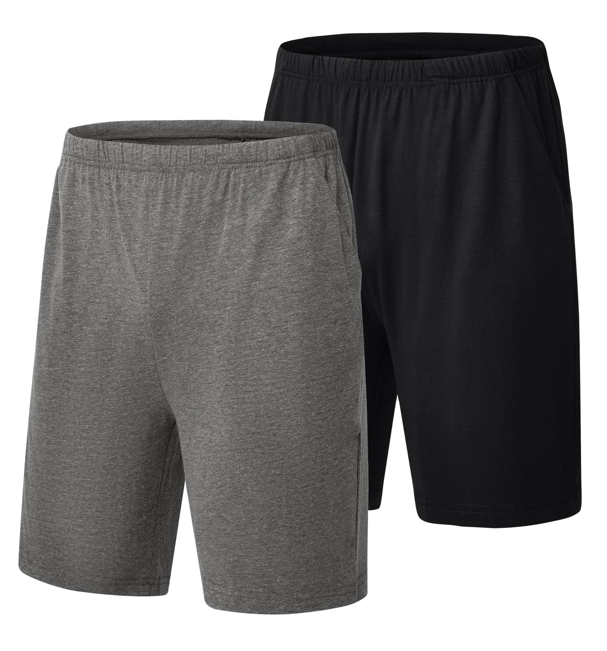 JINSHI Bas de Pyjama Homme Short Pyjama Coton Doux Short de Nuit Décontracté Pantalon de Pyjama Court Taille Elastique avec Poches