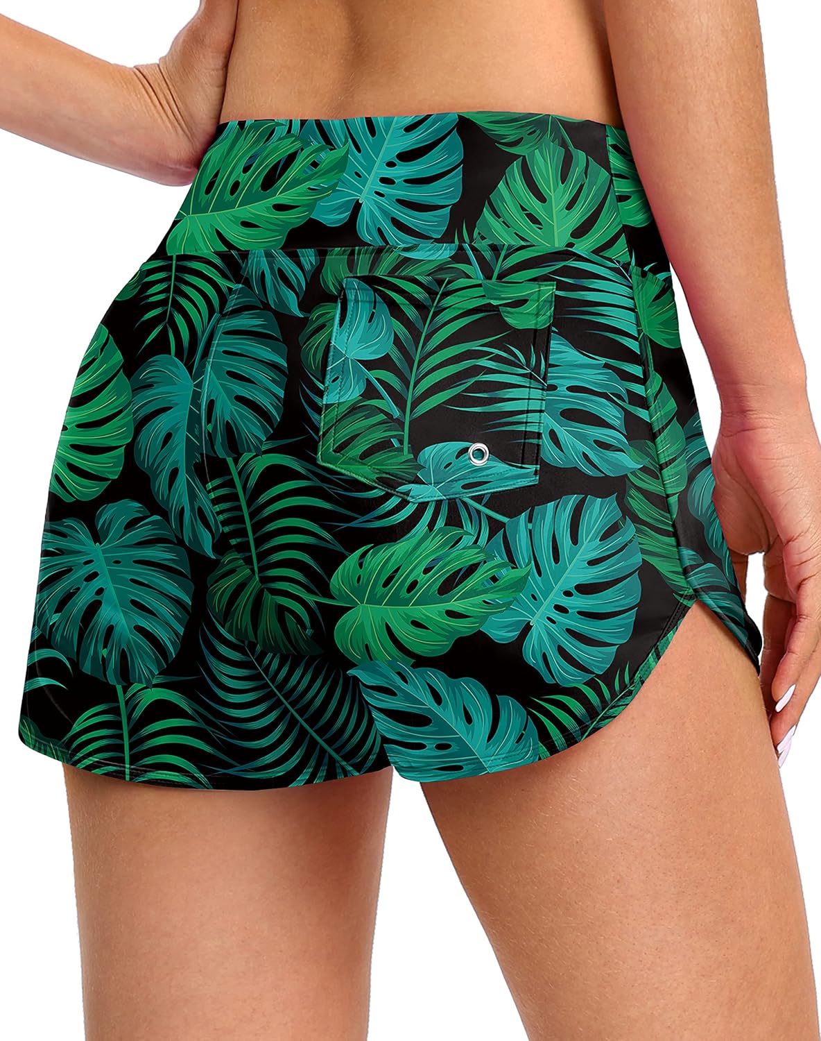 Blouty Women's Swim Board Shorts with Pockets High Waisted Tummy