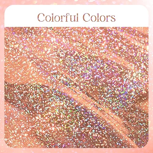 Miniatura 7 de 2 piezas Mantel Holográfico Oro Rosa 40" x 108" Decoraciones Brillantes para Despedida de Soltera Mantel de Plástico Láser Brillante Decoración de