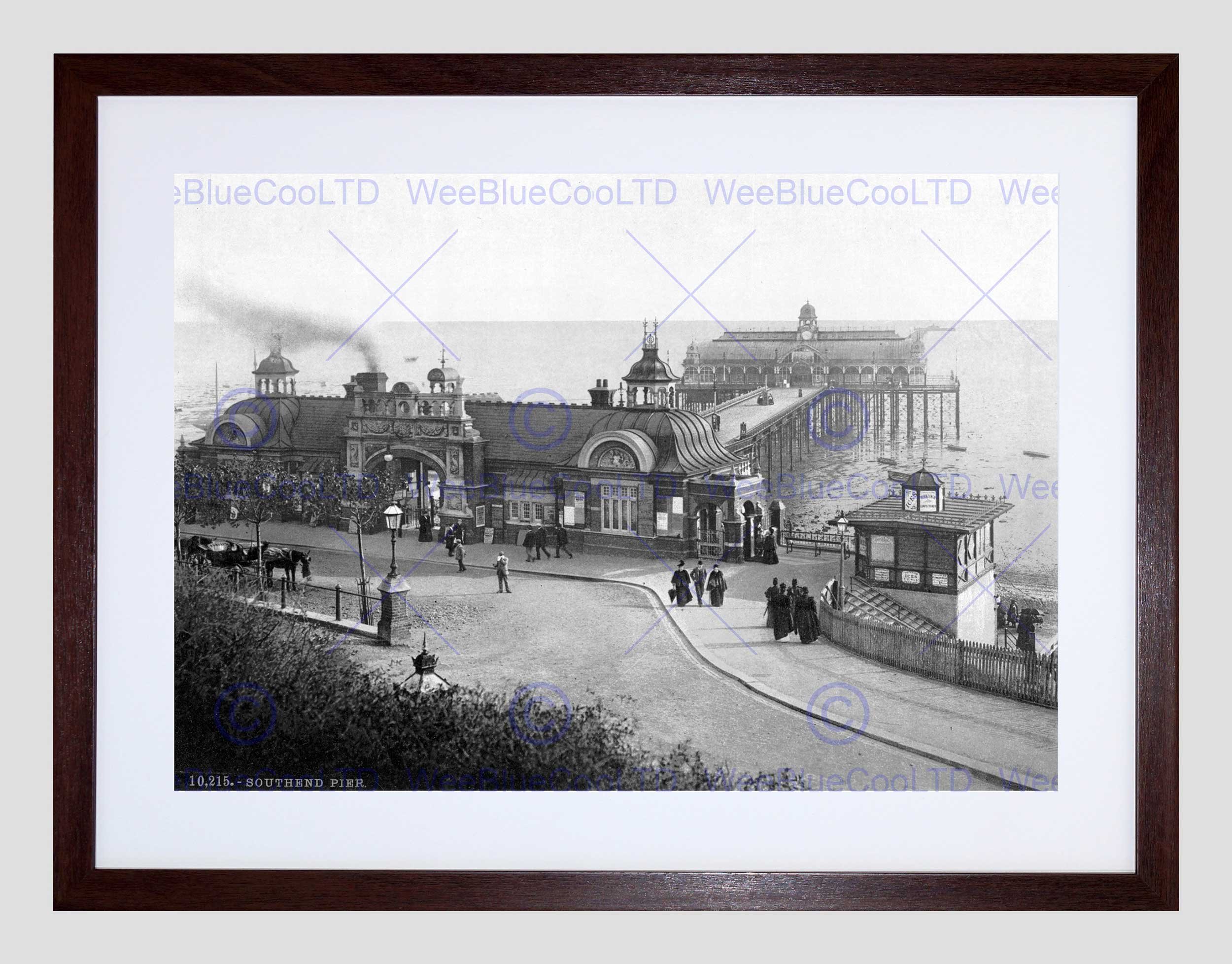 Wee Blue Coo Southend On Sea The Pier England Vintage Old BW Framed Wall Art Print