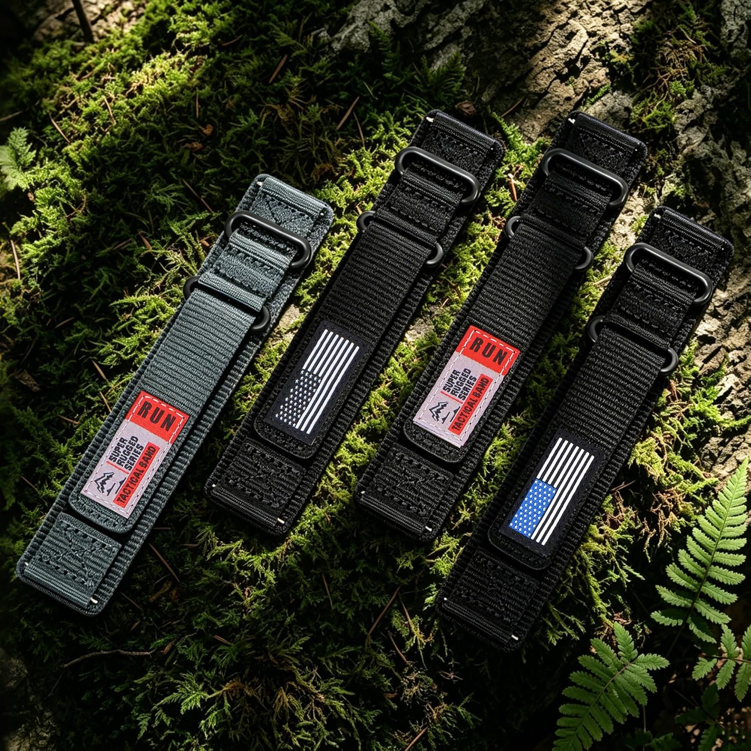 22mm Adjustable Nylon Watch Band Quick Release Hook and Loop Strap for Men image 2
